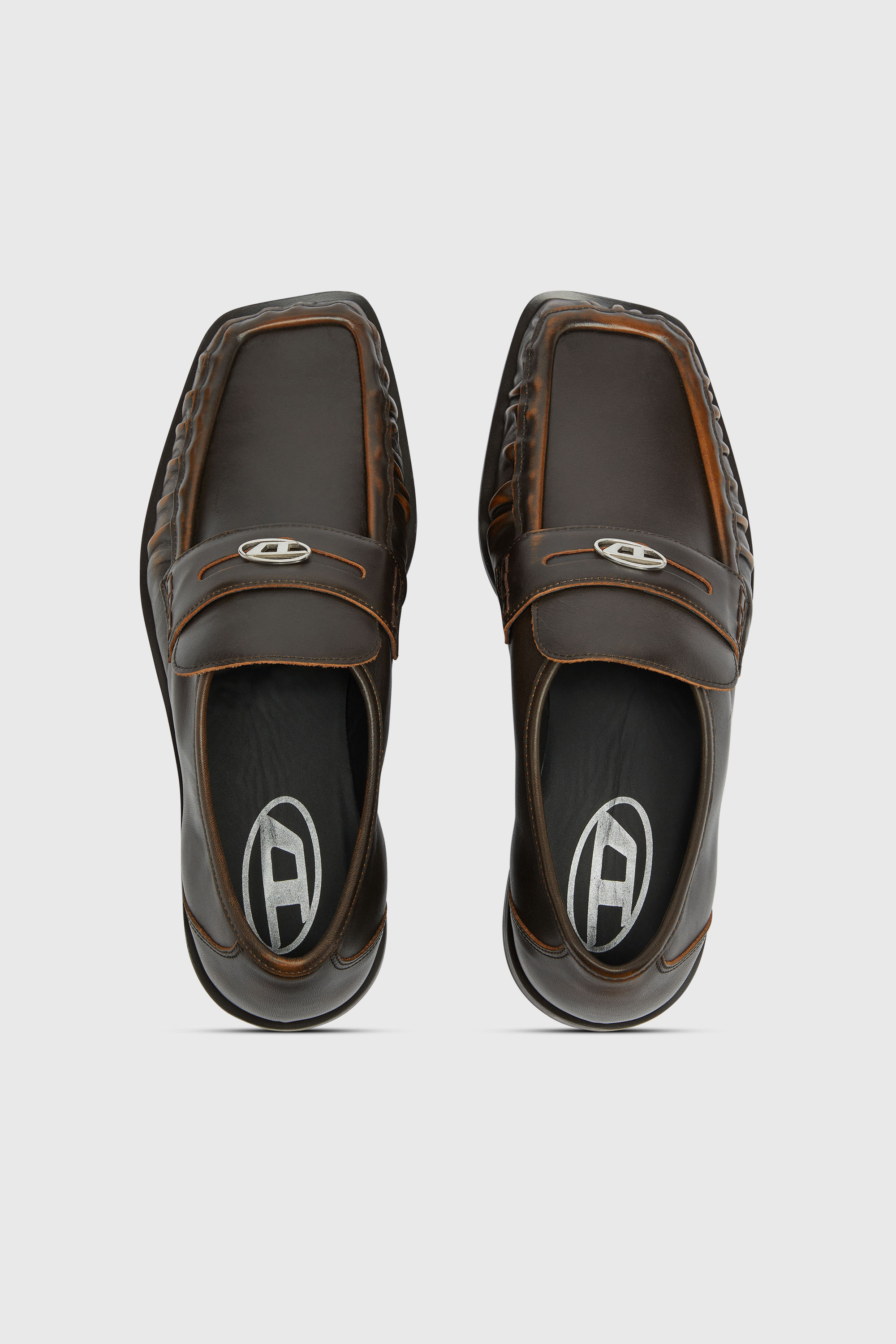 Diesel - D-AMBER LOAFER, Man's D-Amber - Penny loafers in leather in Brown - 5