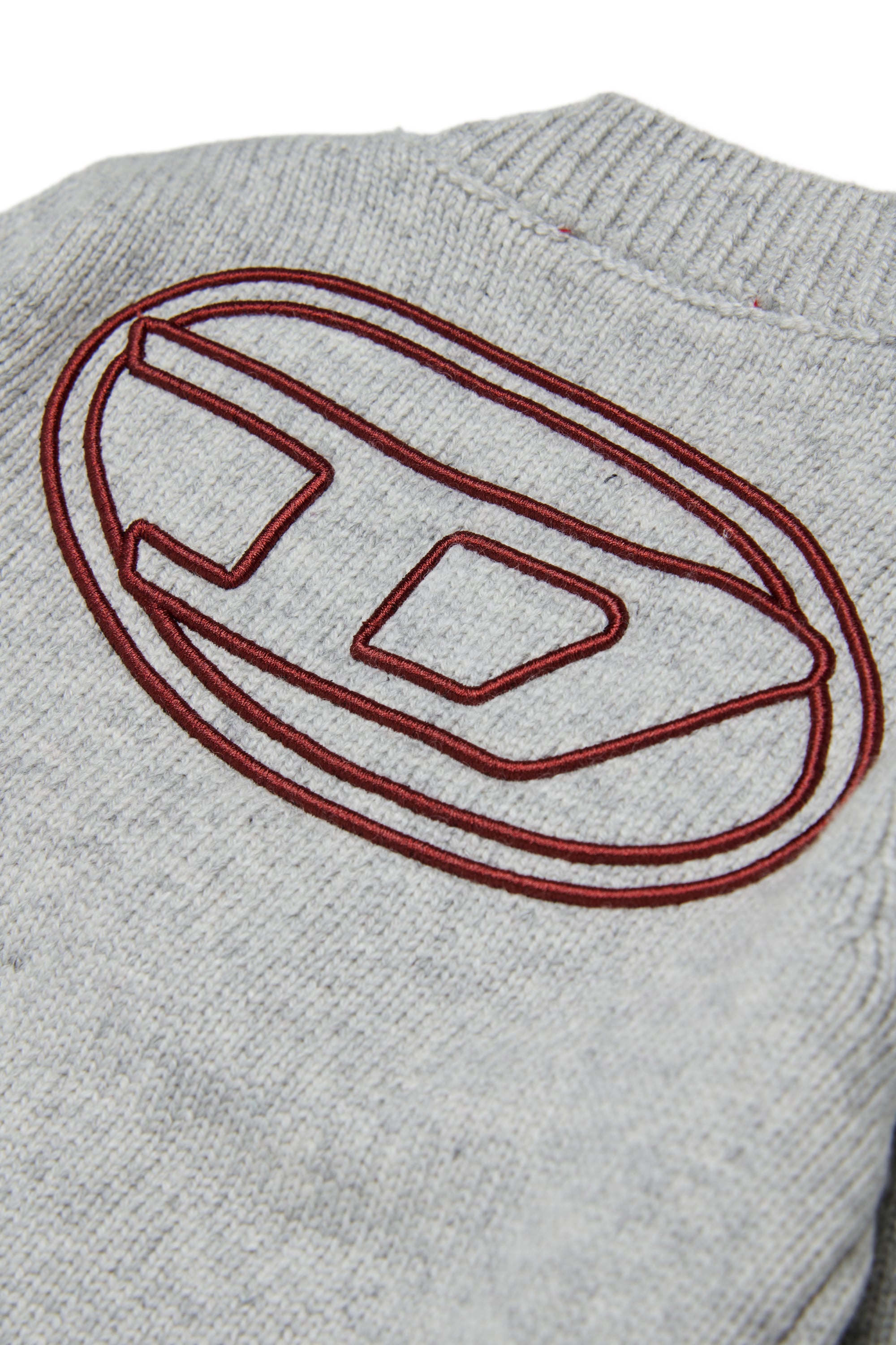 Diesel - KOLYB, Herren Cashmere-angereicherte Strickjacke mit gro&szlig;em Oval D in Grau - 4