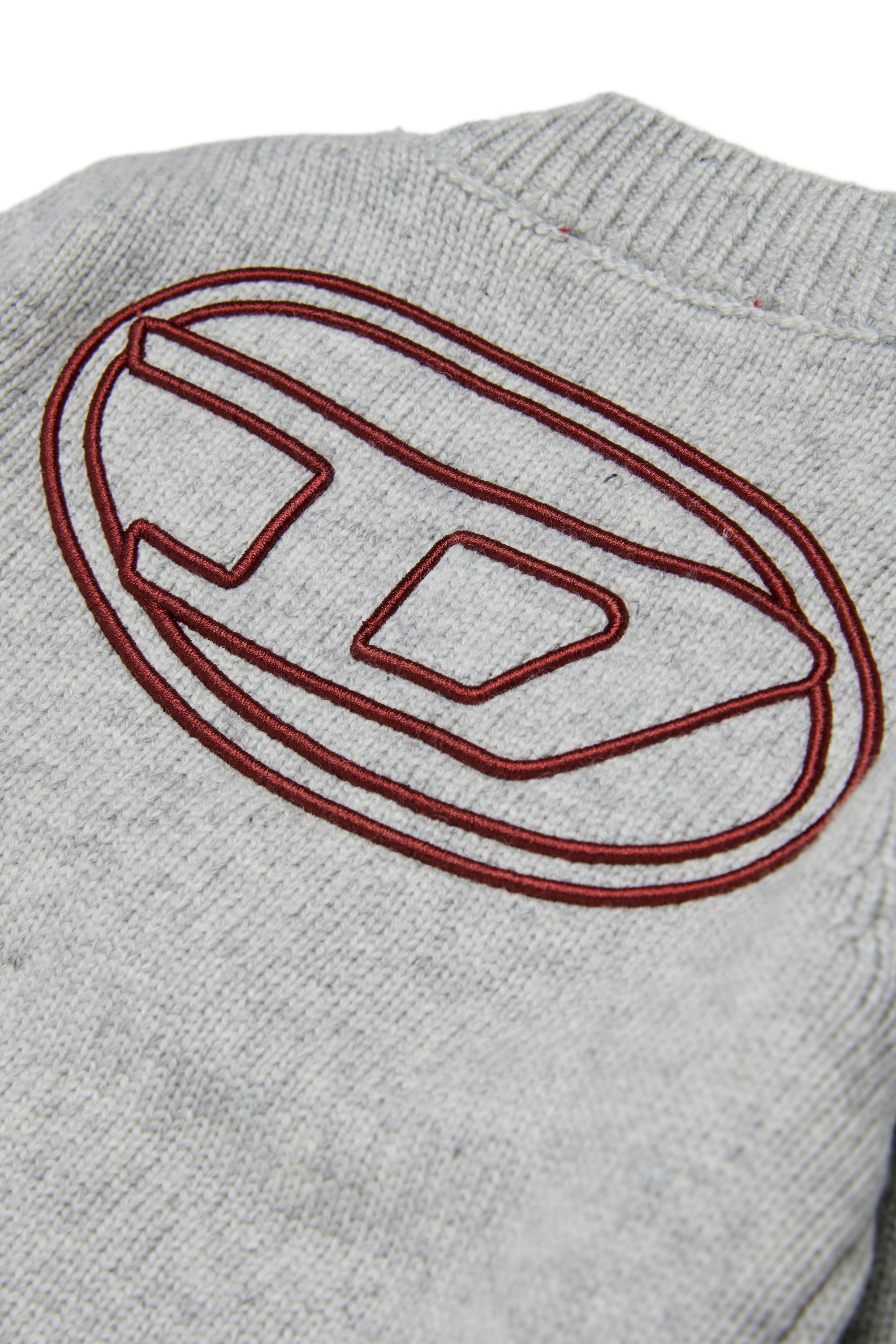 Diesel - KOLYB, Herren Cashmere-angereicherte Strickjacke mit gro&szlig;em Oval D in Grau - 4