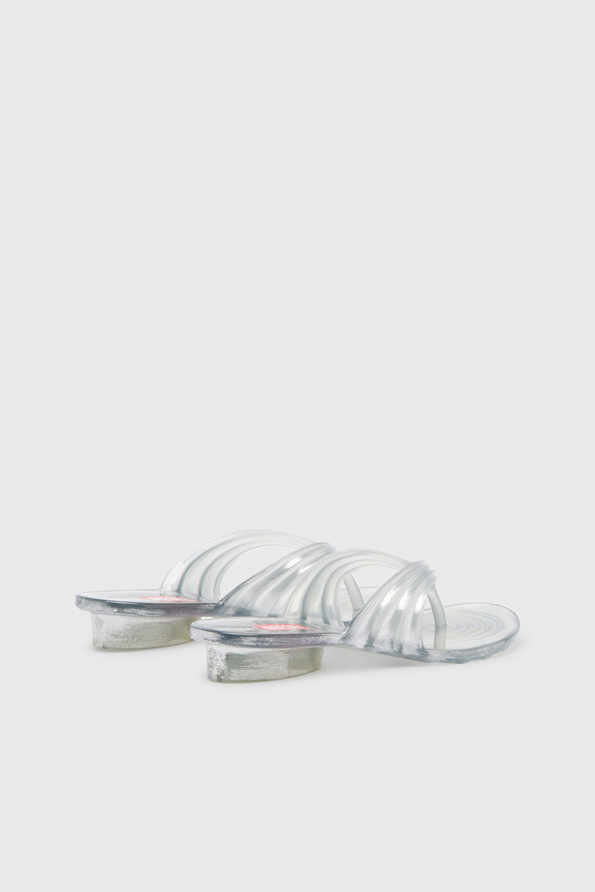 Diesel - MELISSA QUANTUM THONG, Damen K&uuml;nstlerisch gestaltete Flip-Flops aus Melflex&reg; in Silber - 3