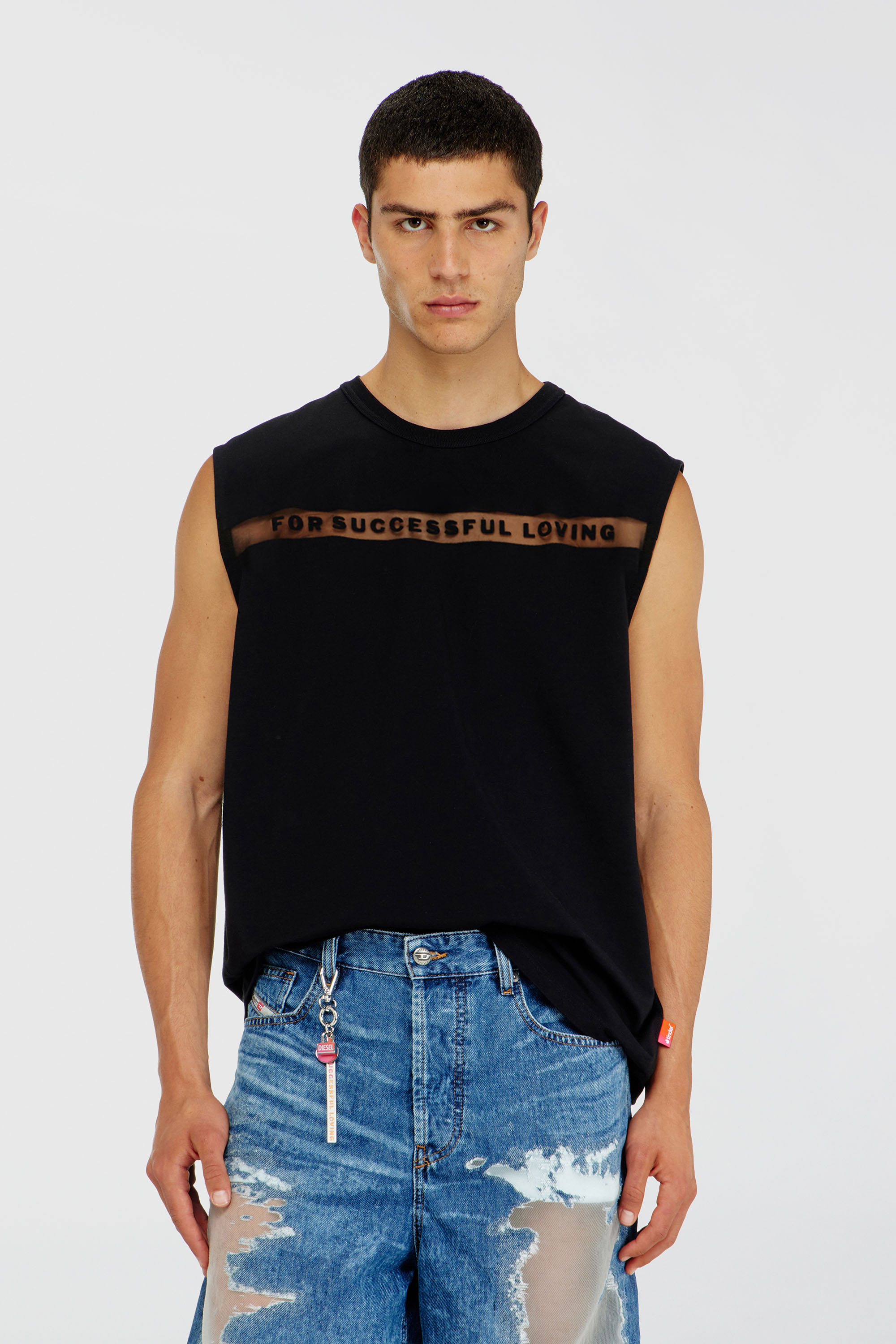 Diesel - PR-T-NORM-BISC-MATI-R, Unisex Tanktop mit For Successful Loving Logo in Schwarz - 2