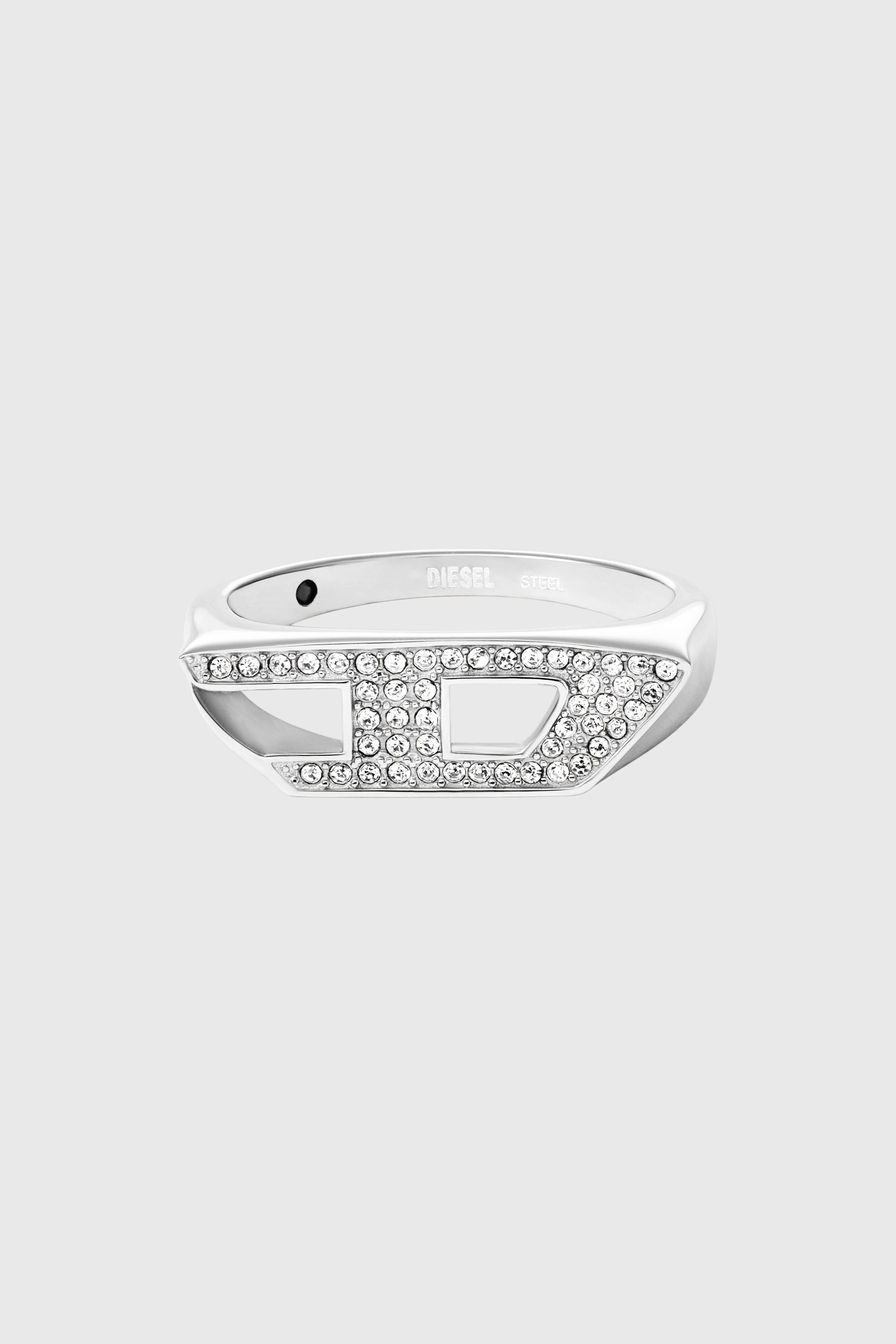 Diesel - DX1629040 JEWELLERY, Unisex Siegelring aus Edelstahl mit Glitzereffekt in Silber - 2
