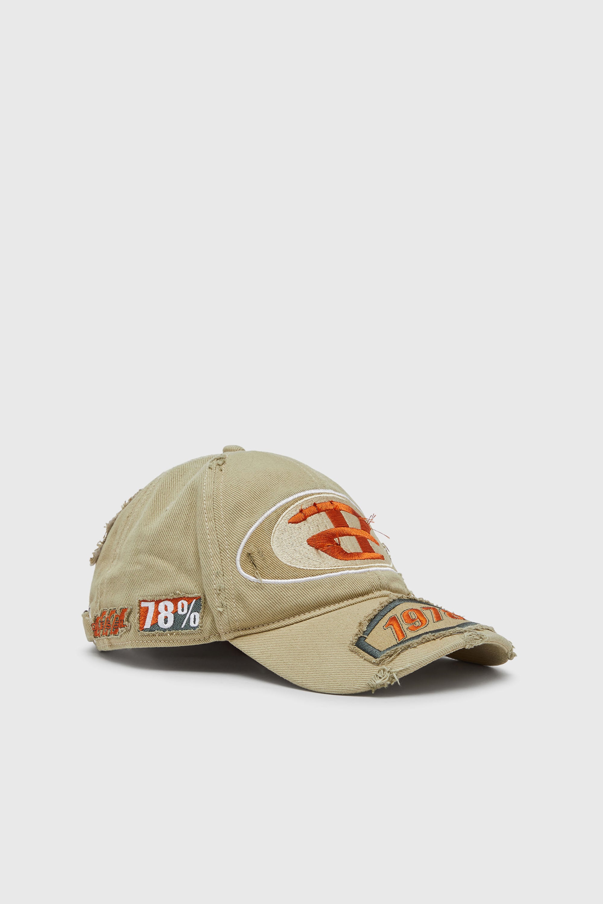 Diesel - C-BRAFF, Unisex Basecap mit Strick-Aufn&auml;hern in Hellbraun - 1