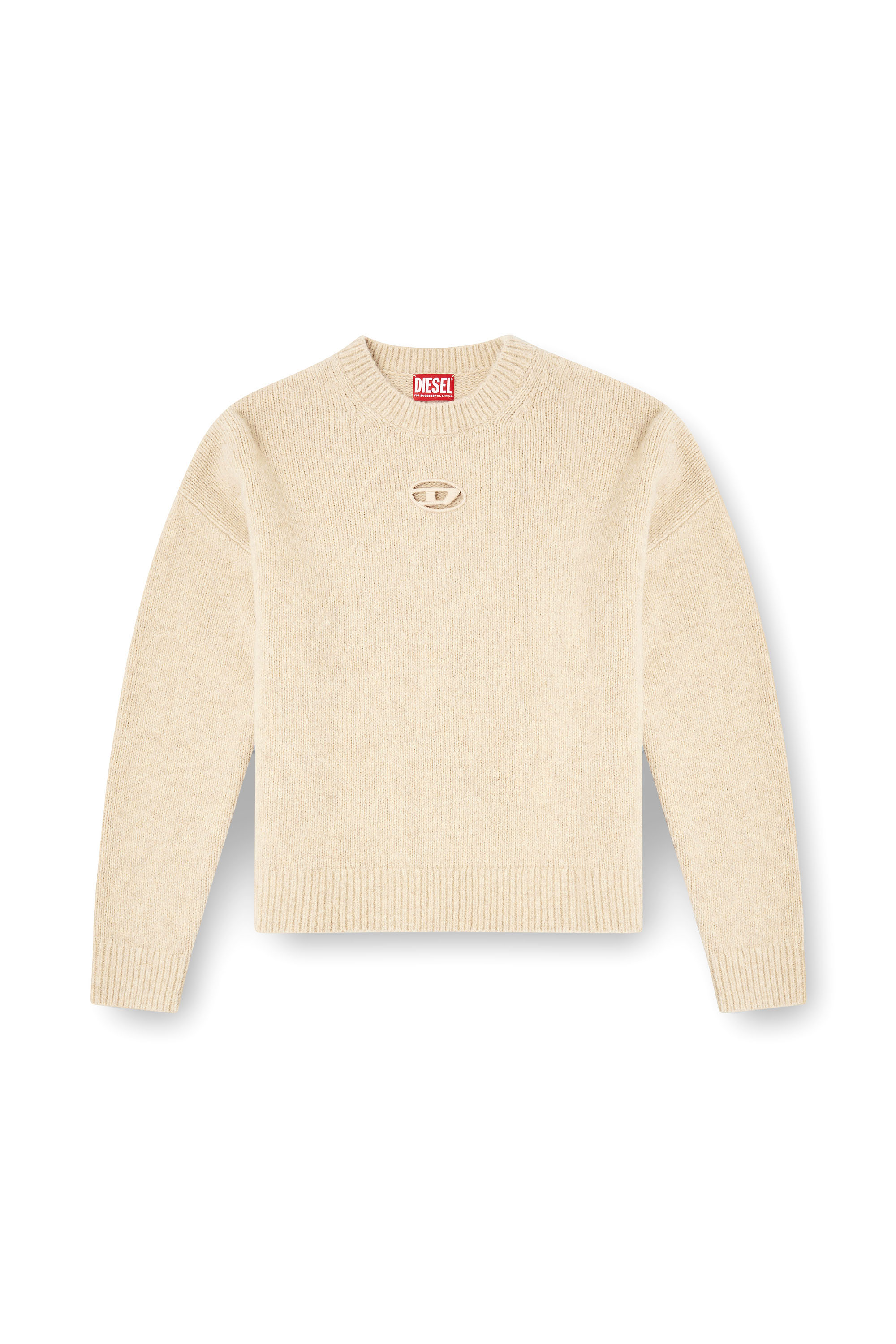 Diesel - M-AREETA, Damen Pullover aus Woll- und Alpakamischung in Beige - 2
