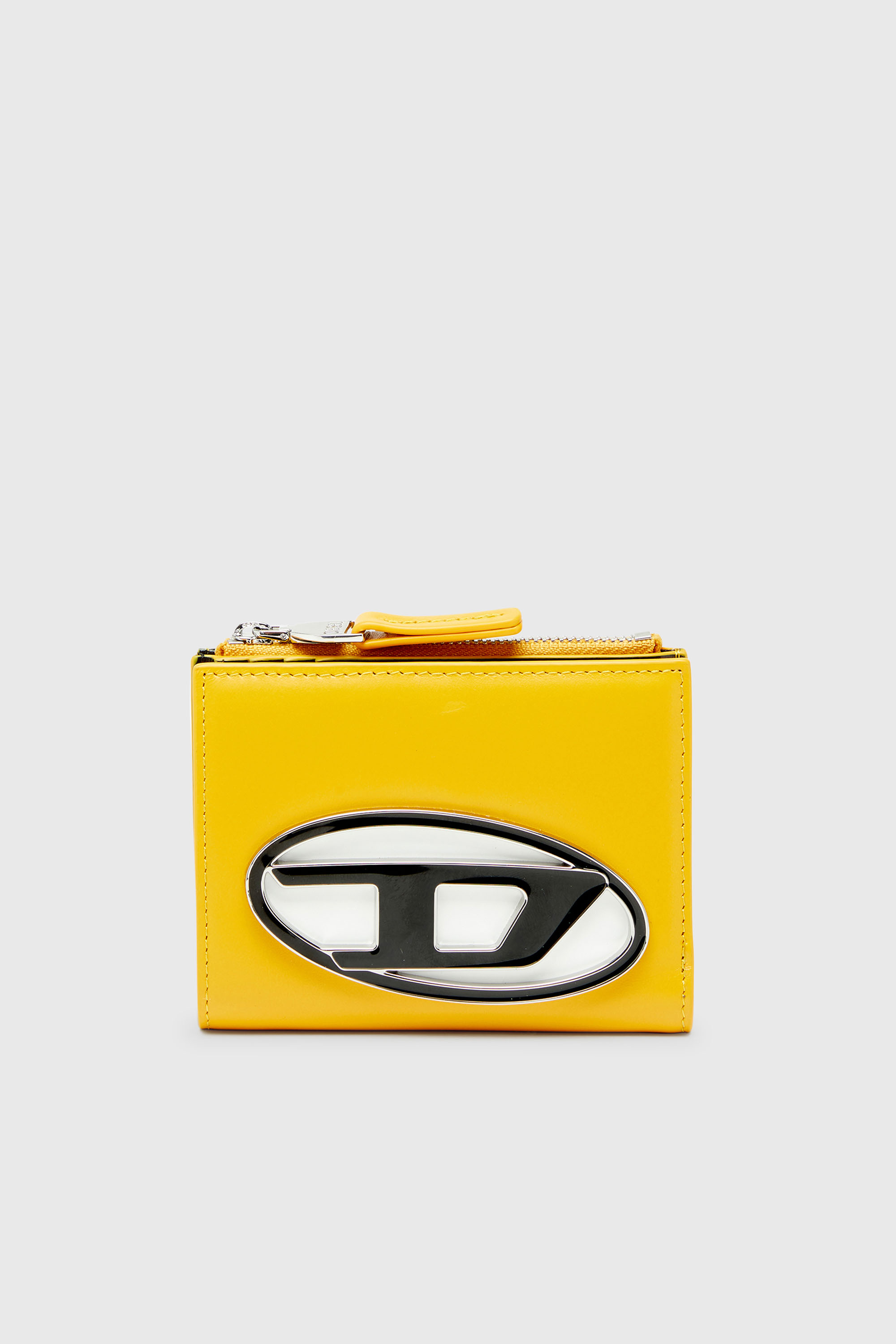 Diesel - 1DR BI-FOLD ZIP II, Damen Kleines Faltportemonnaie aus Leder in Gelb - 1