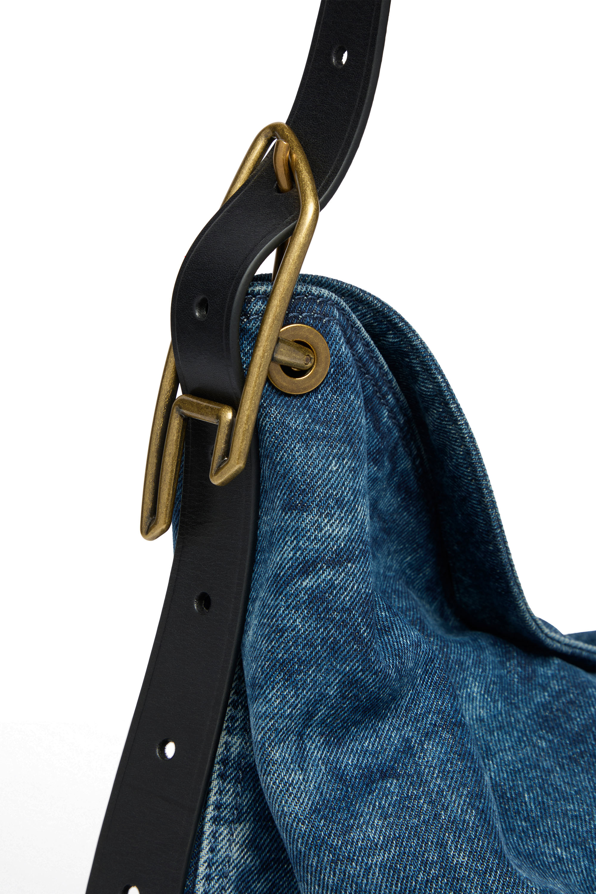 Diesel - D-LINE HOBO L, Damen D-Line-Denim Hobo-Tasche in Mittelblau - 4