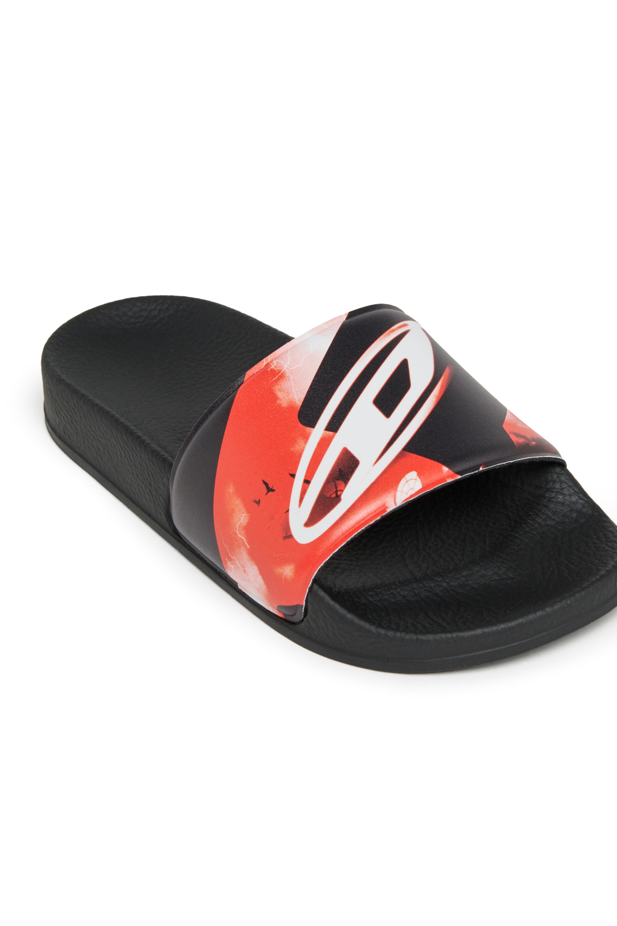 Diesel - SA-BWDIGF, Unisex SA-BWDIGF-Slides mit verzogenem Logo in Schwarz - 4