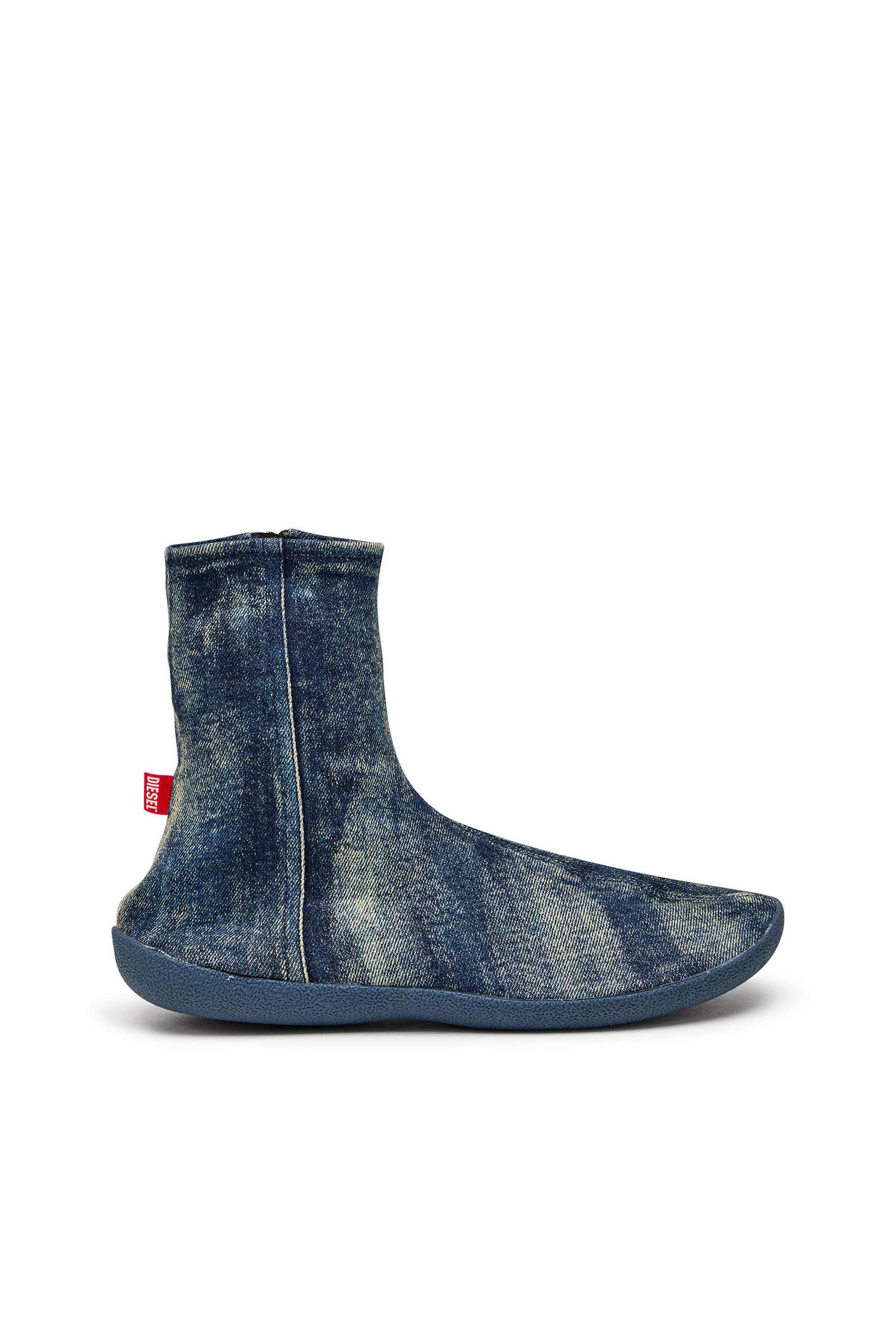 Diesel - D-SHOCK BT, Herren Sockenstiefel aus solarisiertem Denim in Blau - 1