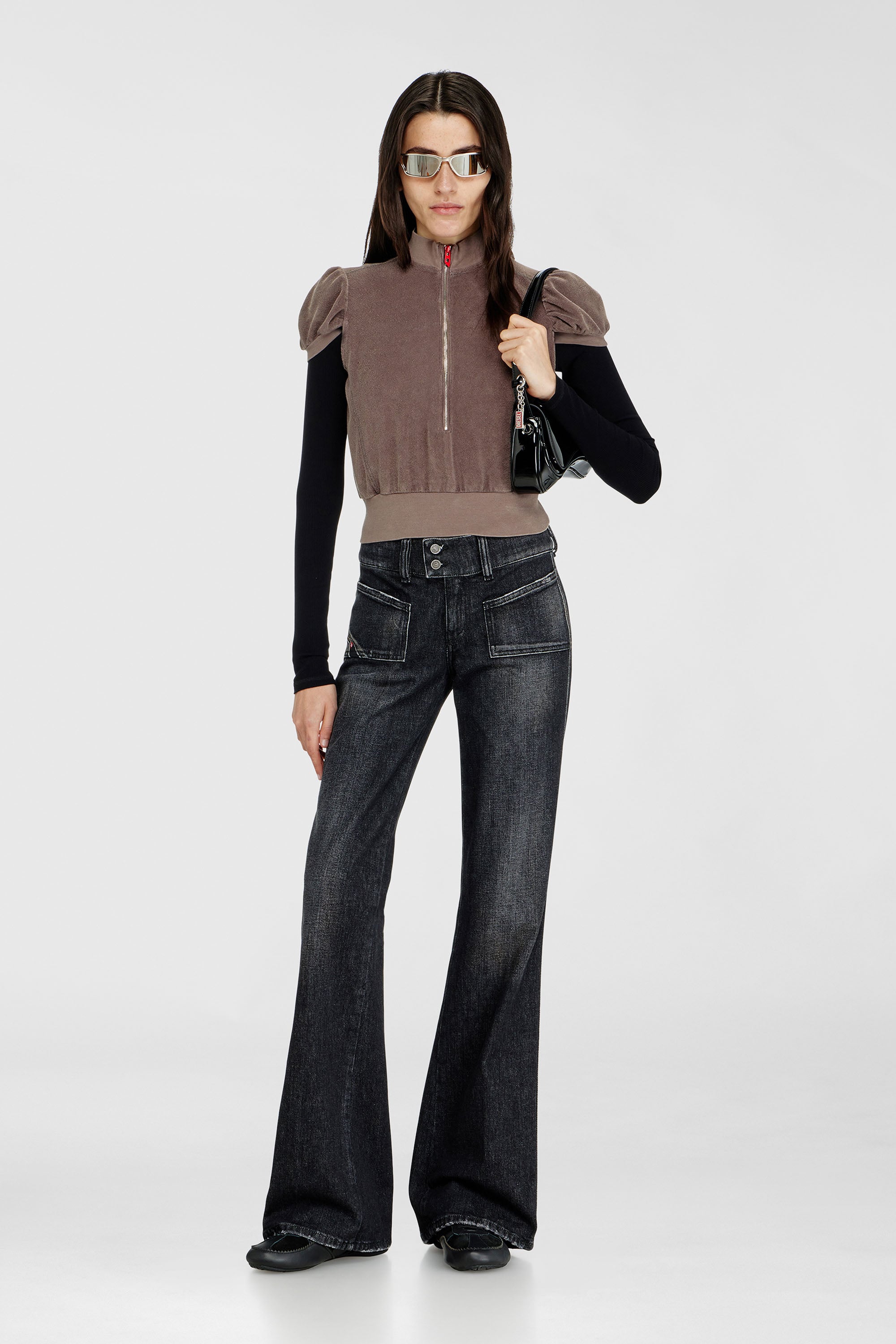 Diesel - Damen Bootcut Jeans D-Hush 09N50, Schwarz/Dunkelgrau - 1