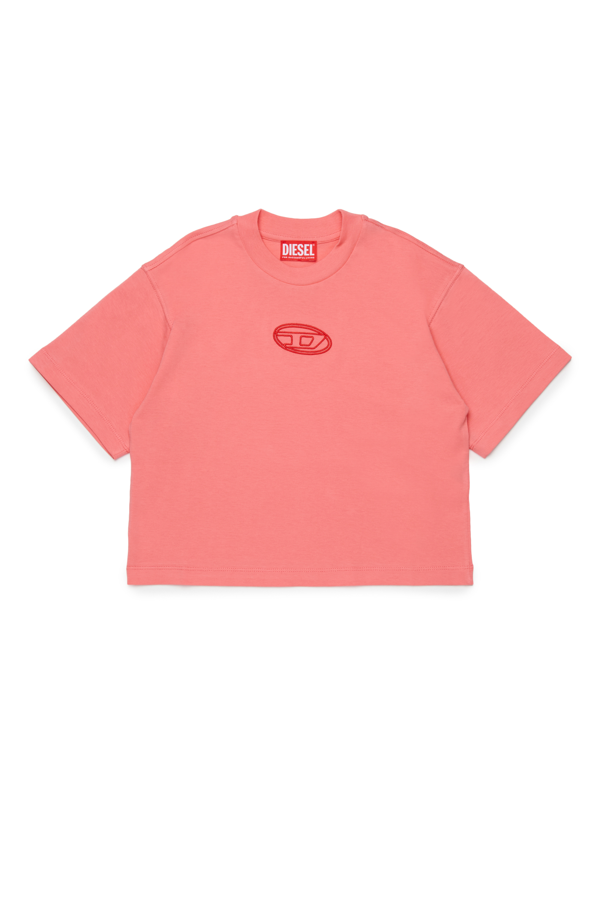 Diesel - TIXAN, Damen Baumwoll-T-Shirt mit zentralem Logo in Rosa - 1