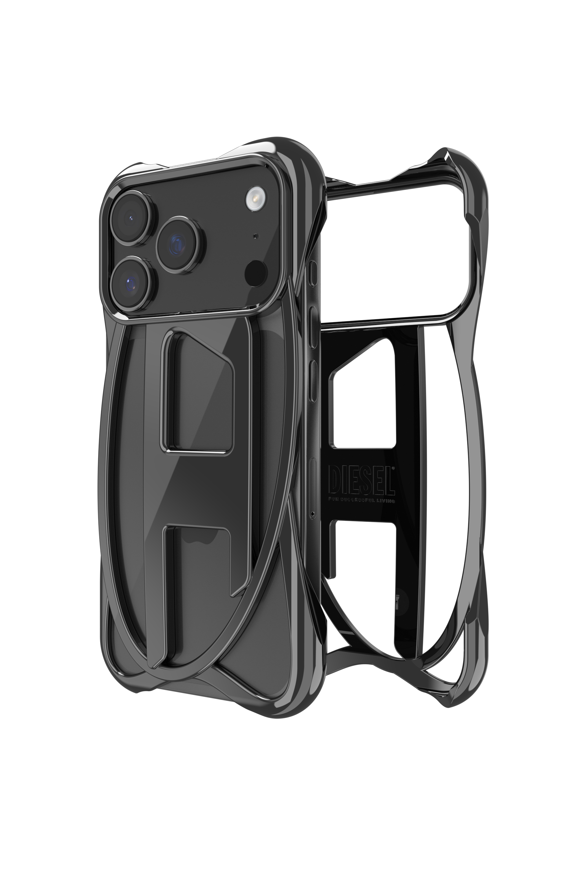 Diesel - 60448  D FRAME CASE, Unisex Caged D Glossy Case für iPhone 17 Pro in Schwarz - 1