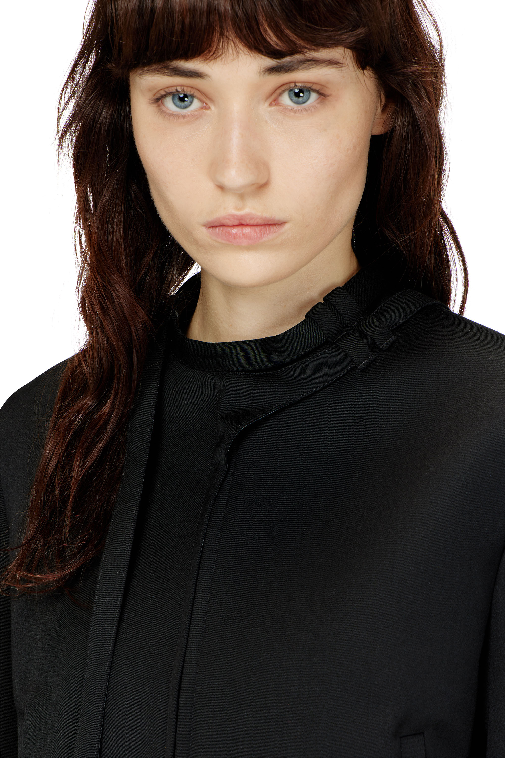 Diesel - G-HAVOC-1, Damen Ma&szlig;geschneiderte Jacke mit Biker-Kragenriemen in Schwarz - 5