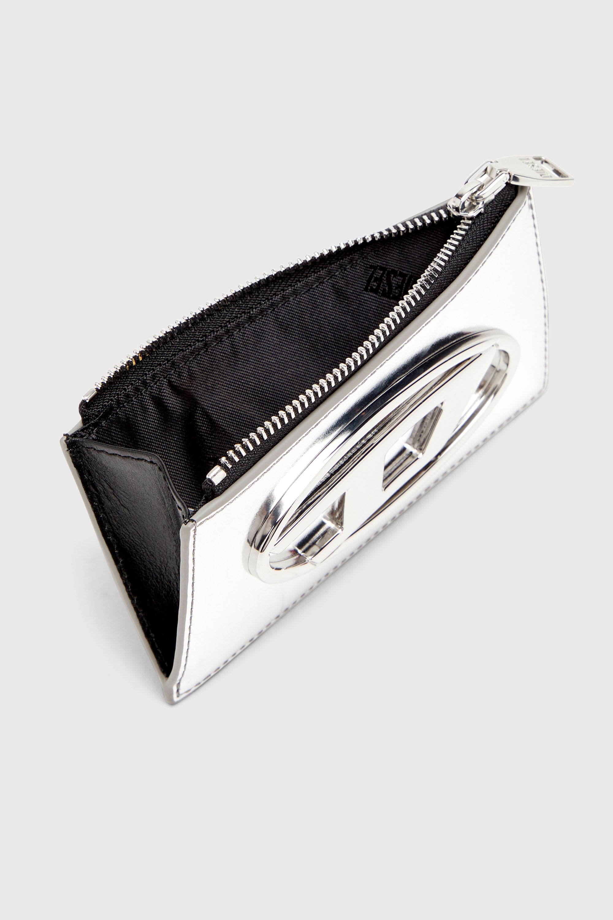 Diesel - 1DR CARD HOLDER III, Damen Kartenetui aus Hochglanzleder in Silber - 3