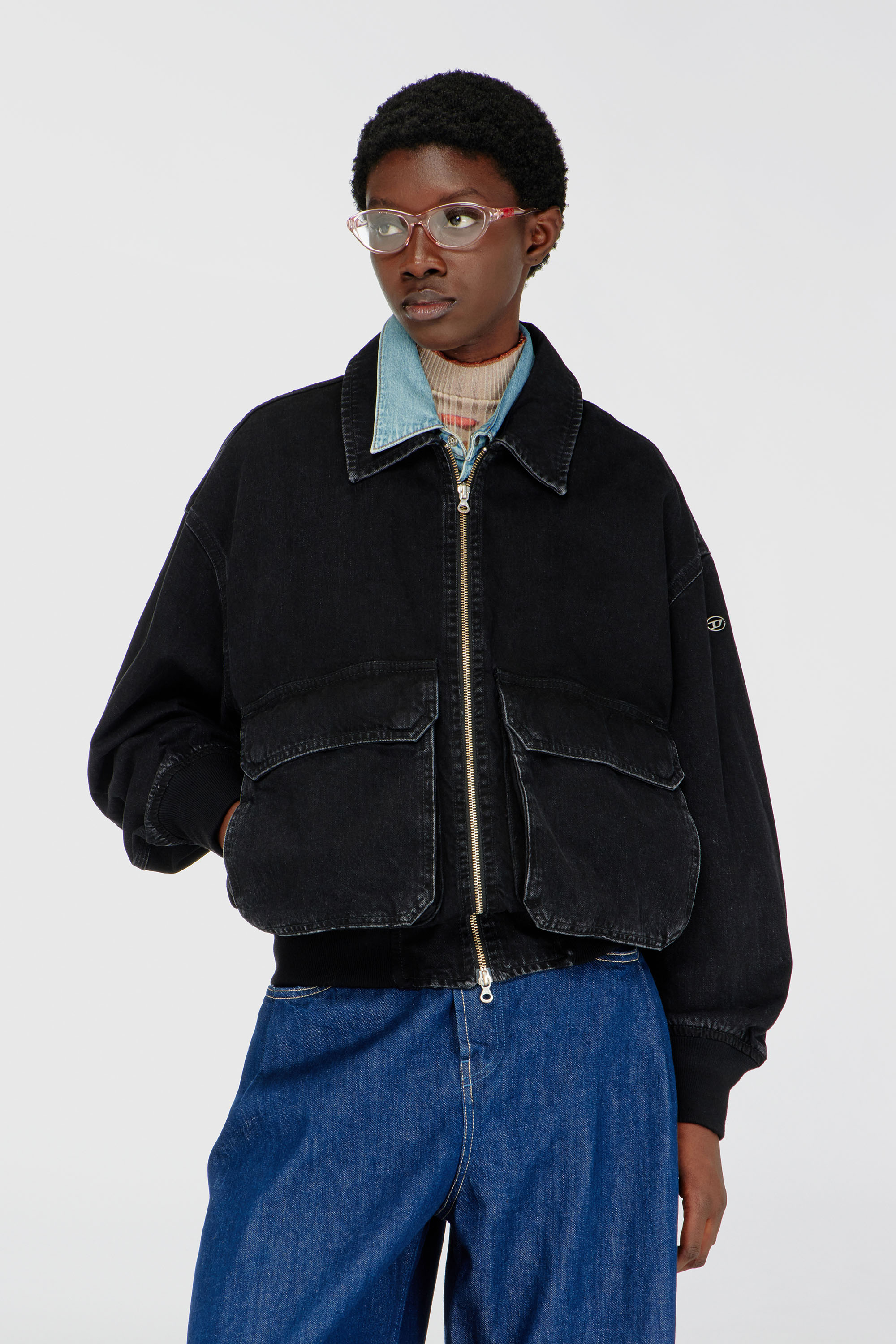 Diesel - D-KURZ, Unisex Jacke aus Denim in Schwarz - 6