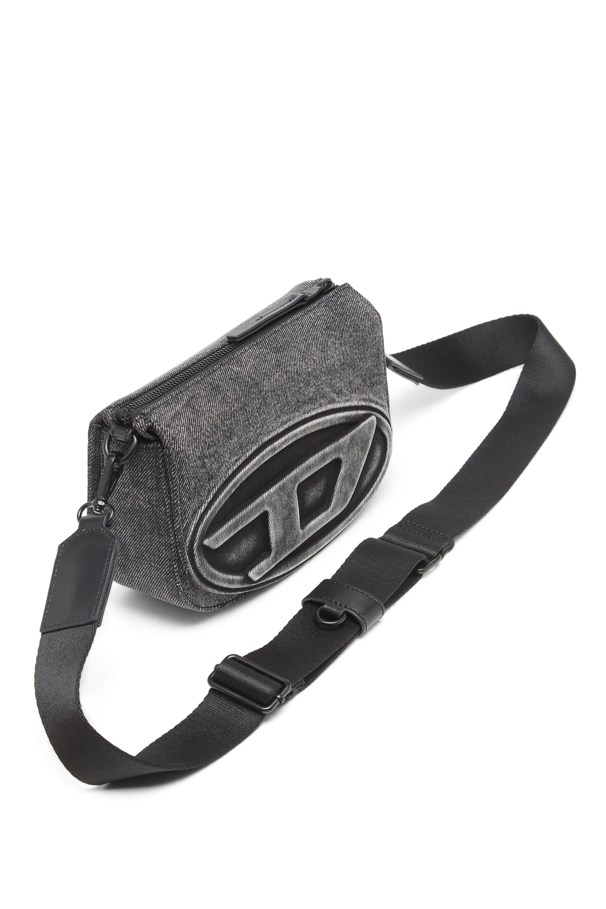 Diesel - 1DR CAMERA BAG, Unisex 1DR-Kameratasche aus gewaschenem Denim in Jeansgrau - 5