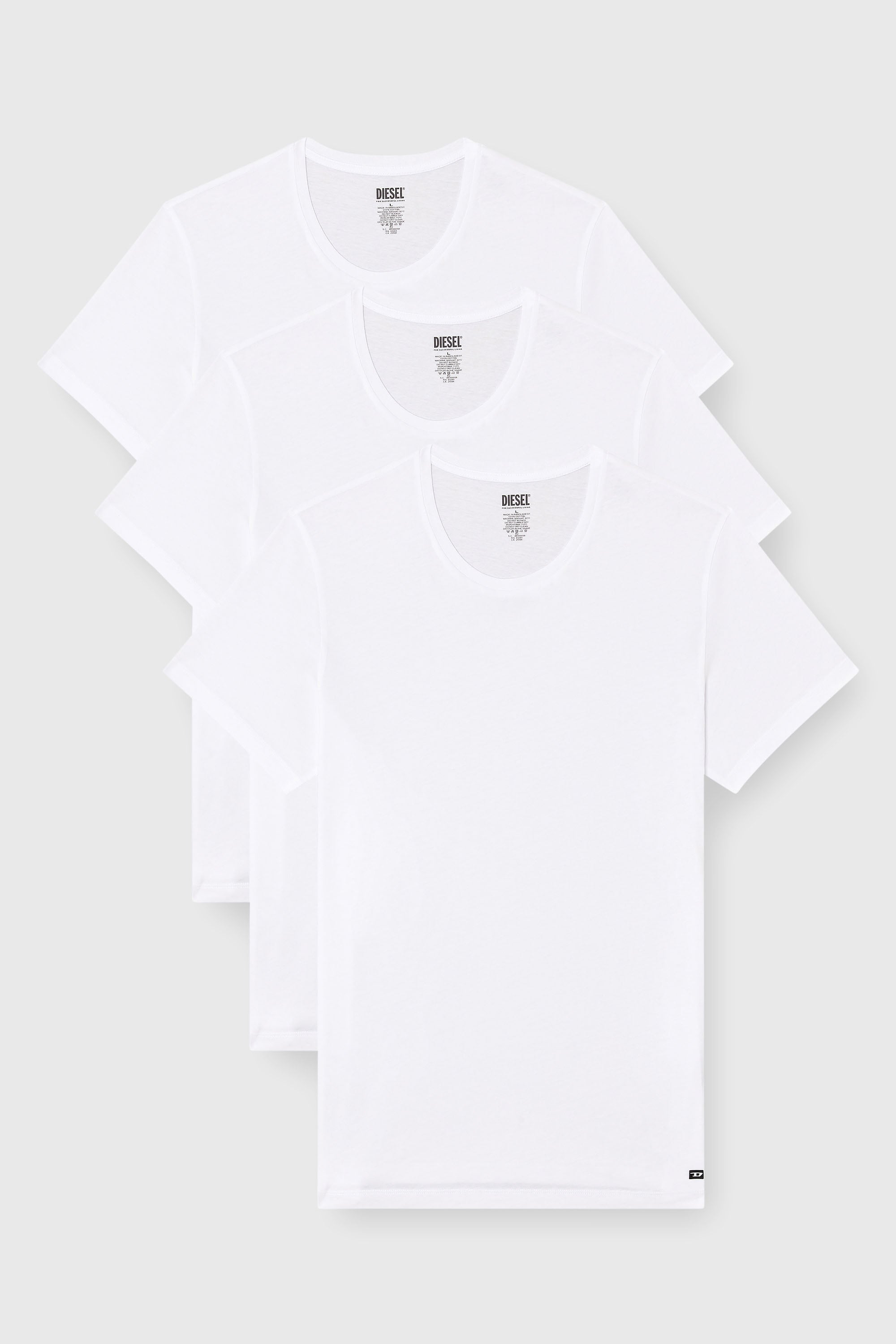 Diesel - RANDAL-D-BOX-3PACK, Herren T-Shirts im Dreierpack in Wei&szlig; - 1