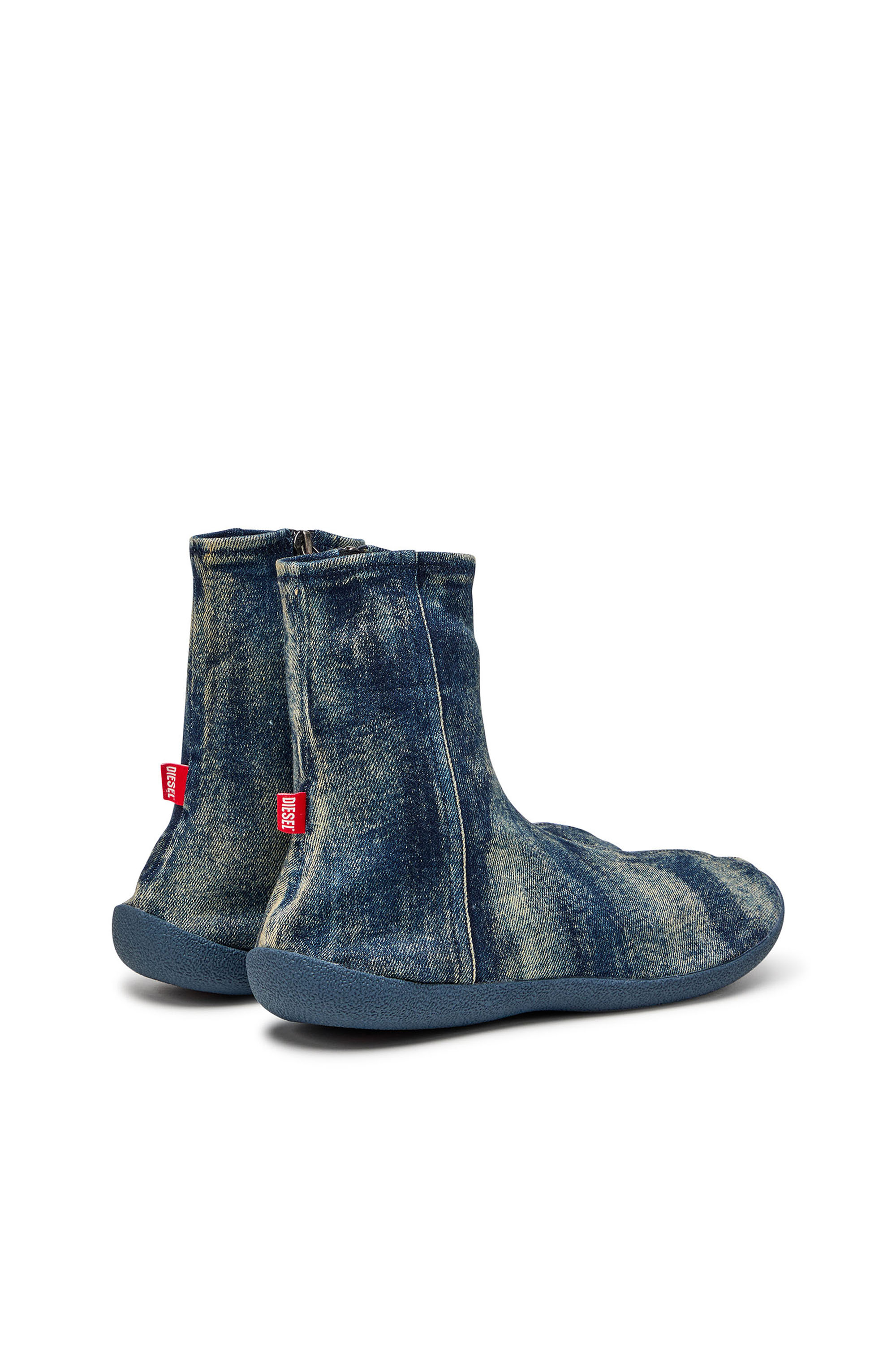 Diesel - D-SHOCK BT, Herren Sockenstiefel aus solarisiertem Denim in Blau - 3