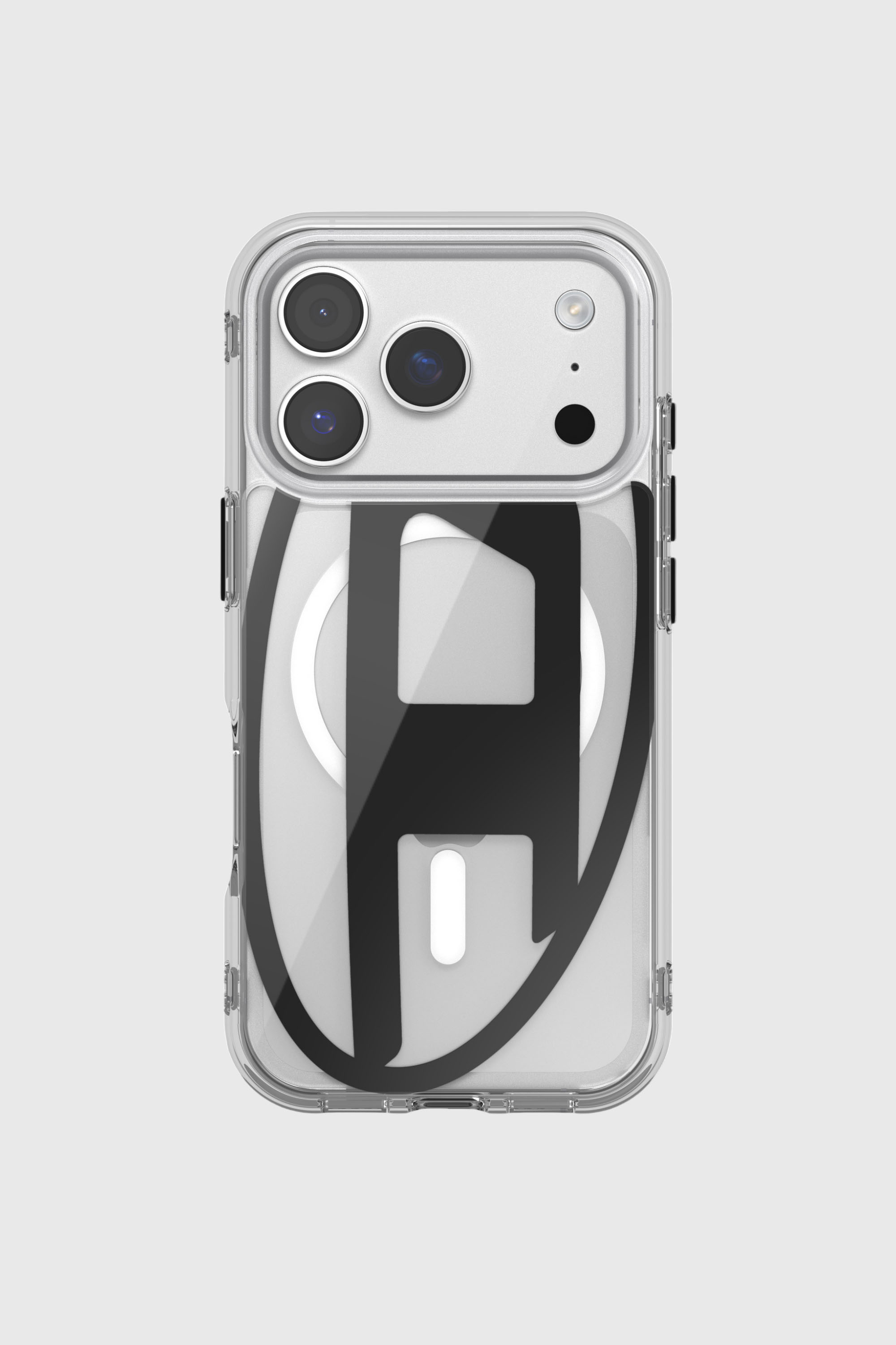 Diesel - 60417 AOP CASE, Unisex Oval D Metallgeh&auml;use mit Magsafe f&uuml;r iPhone 17 Pro in Schwarz - 2