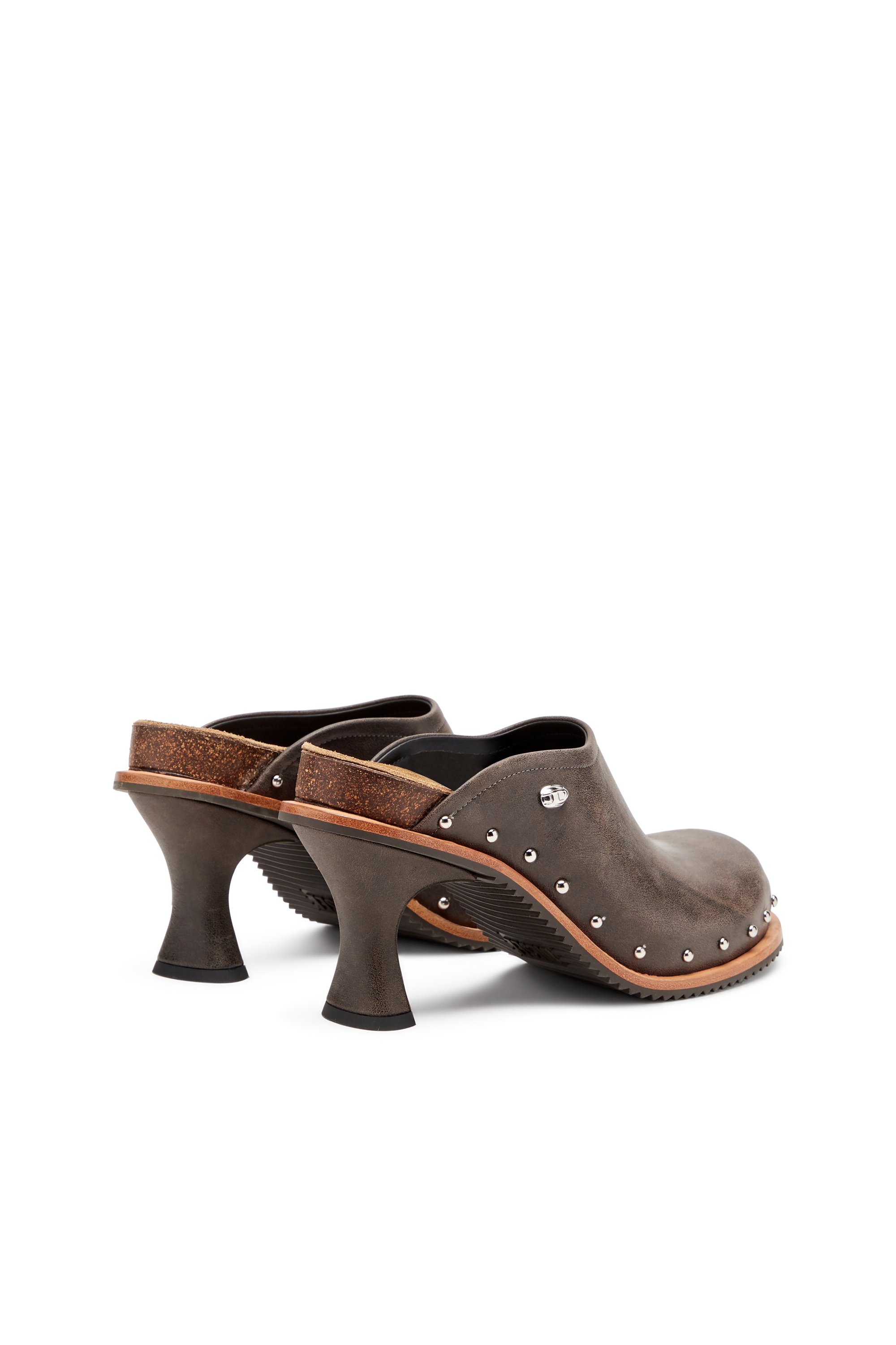 Diesel - D-WOODSTOCK ML CLOG W, Woman's D-Woodstock-Studded leather mules in Dark Brown - 3