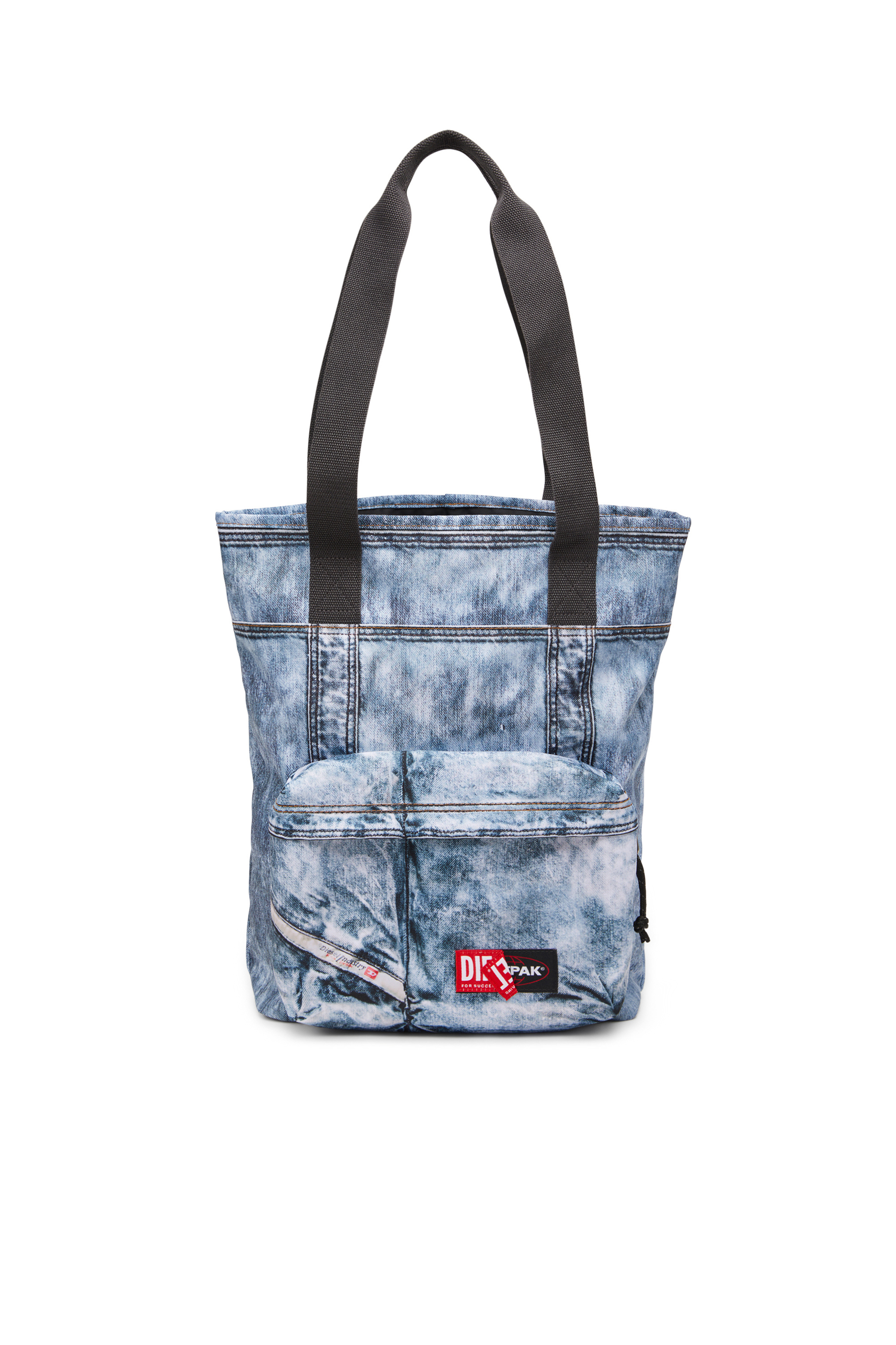 Diesel - DIESEL TOTE, Unisex Tragetasche aus Trompe l'œil-Denim in Blau - 1
