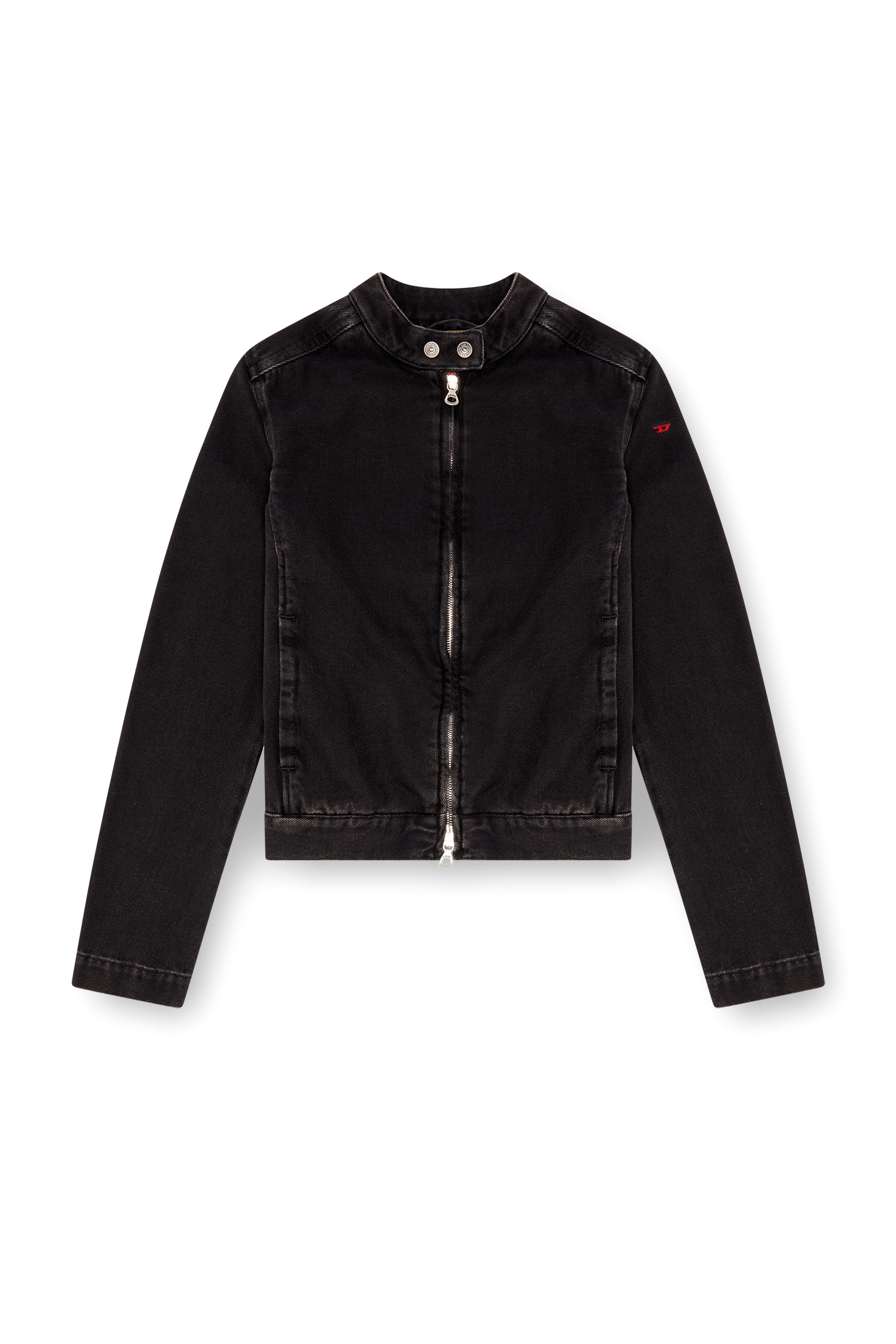 Diesel - DE-MORNIN, Damen Motorradjacke aus Denim in Schwarz - 2