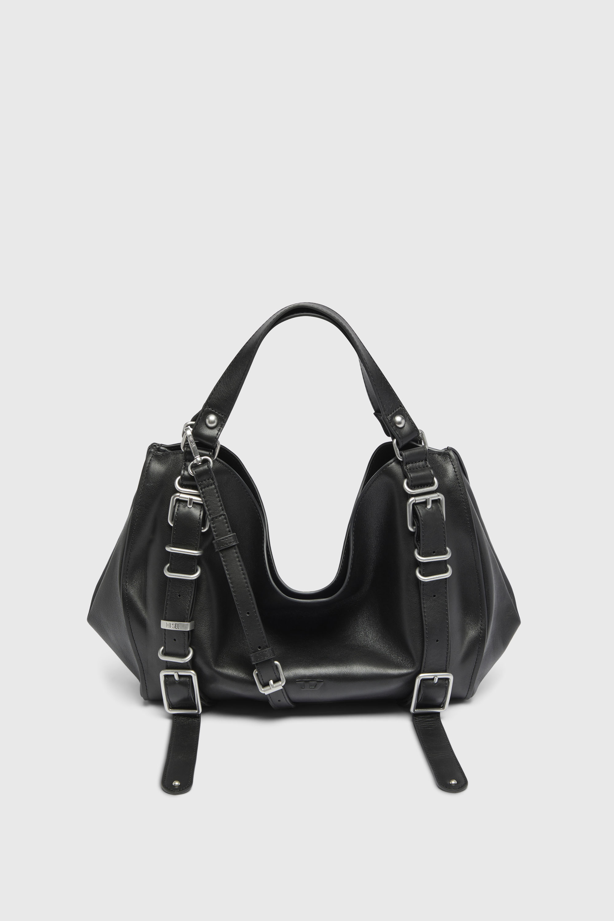 Diesel - D-ONE TOPHANDLE M, Unisex D-One-Medium Henkeltasche aus behandeltem Leder in Schwarz - 2