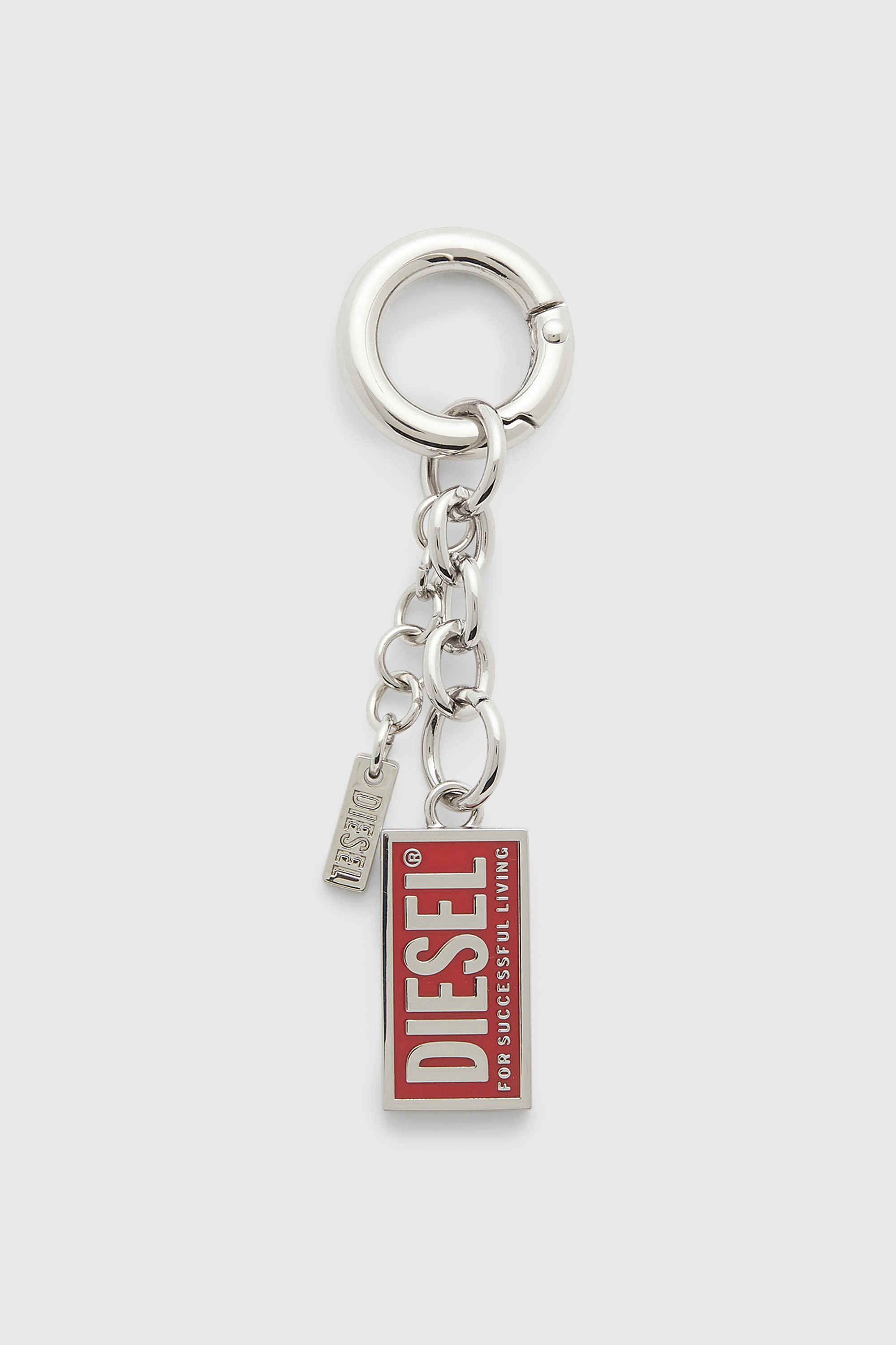 Diesel - CHARM-BISCOTTO, Damen Metallschl&uuml;sselanh&auml;nger mit logo Biscotto Charm in Silber - 1