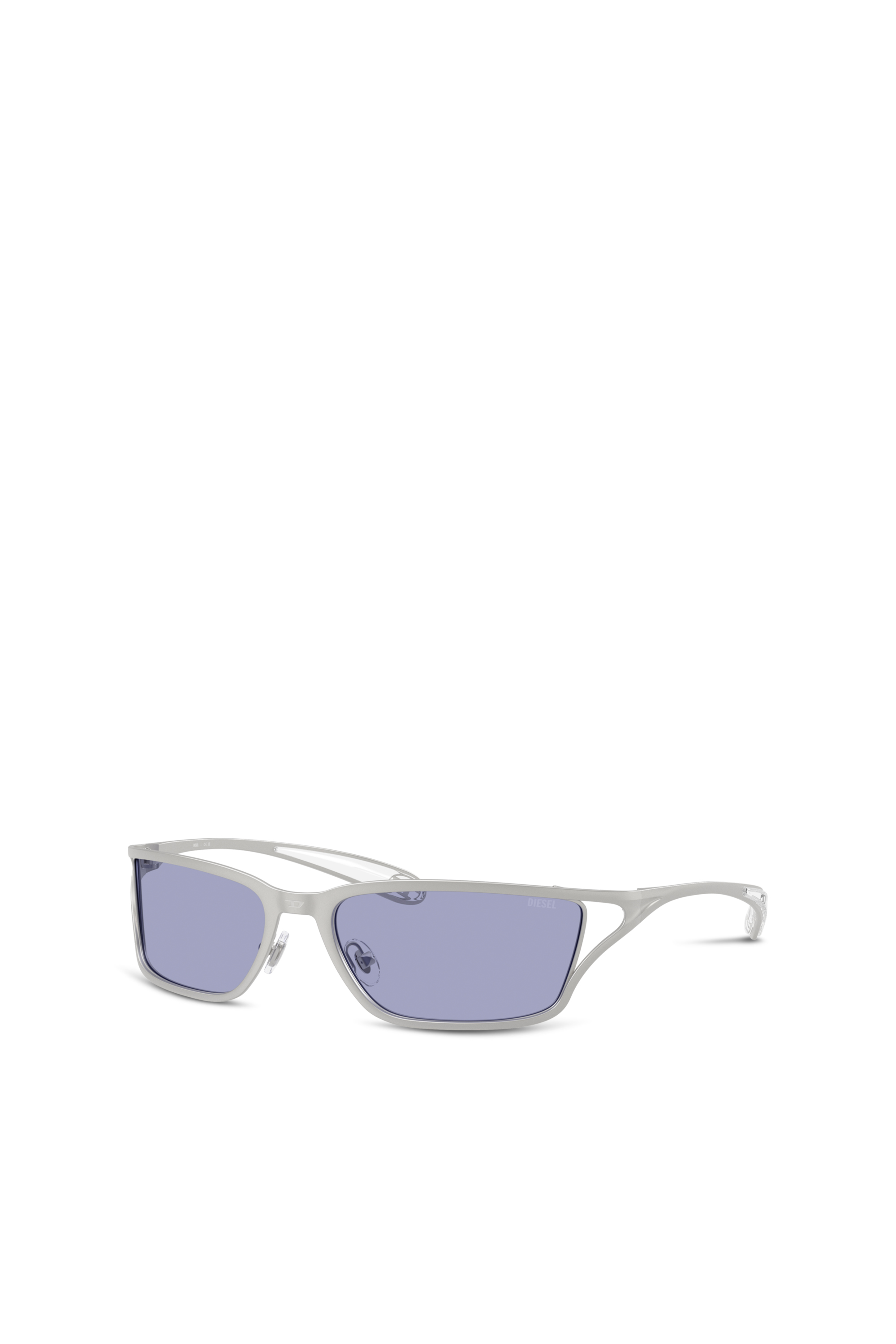 Diesel - 0DL1015, Unisex Rechteckige Sonnenbrille in Grau/Blau - 4