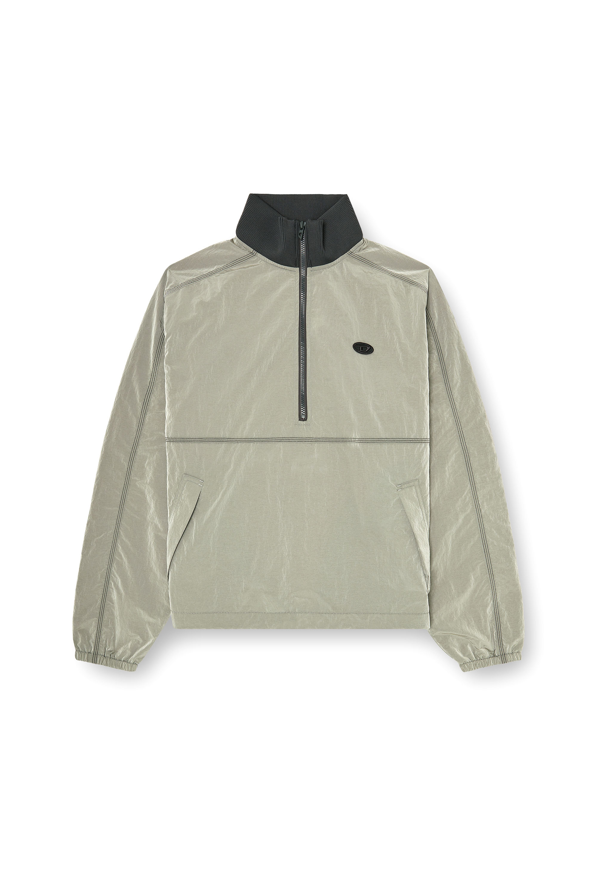 Diesel - J-ANOK, Herren Nylonjacke mit Crinkle-Effekt in Hellgrau - 2