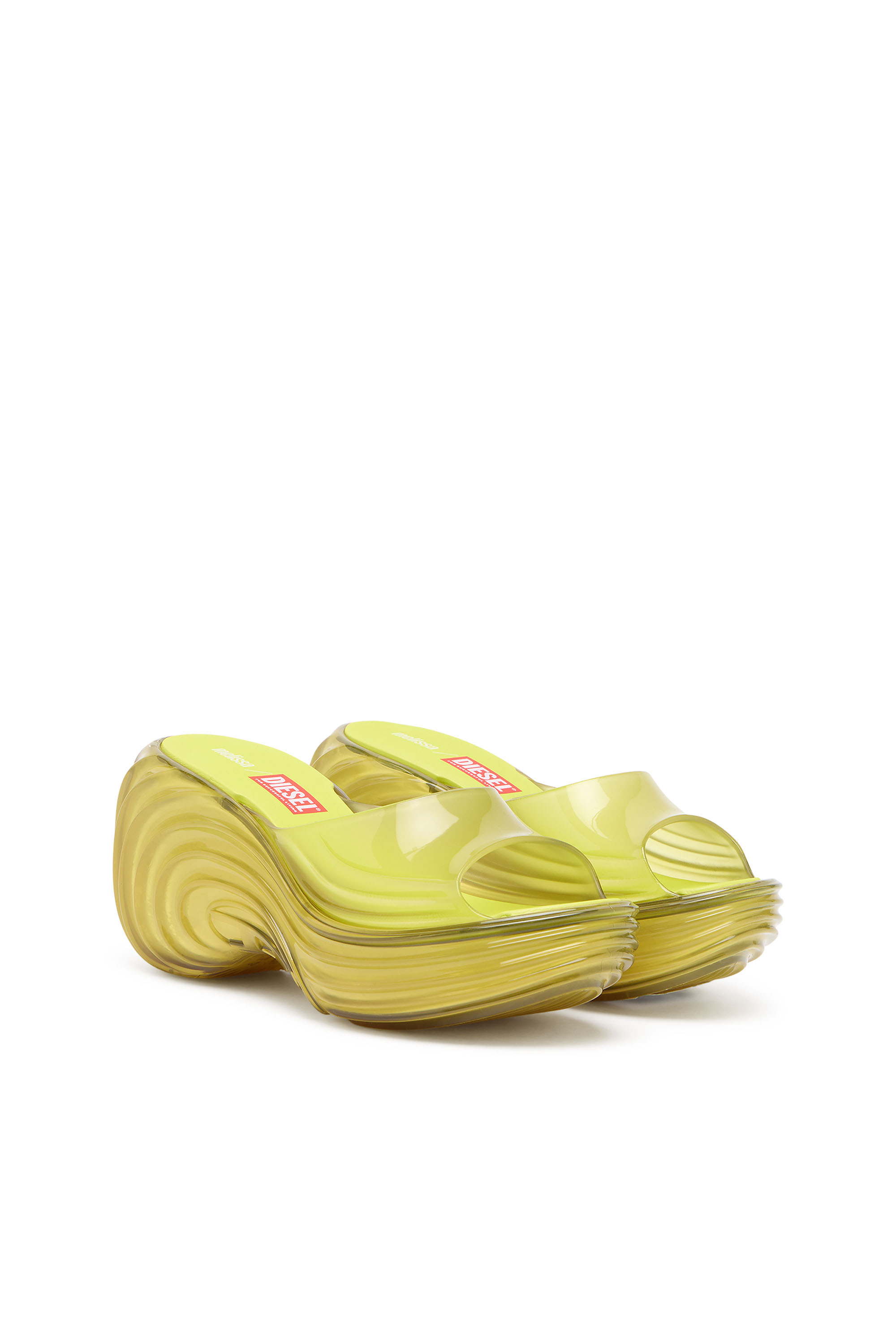 Diesel - MELISSA QUANTUM PLATFORM, Damen Plateau-Pantolette aus Melflex&reg; in Gelb - 3