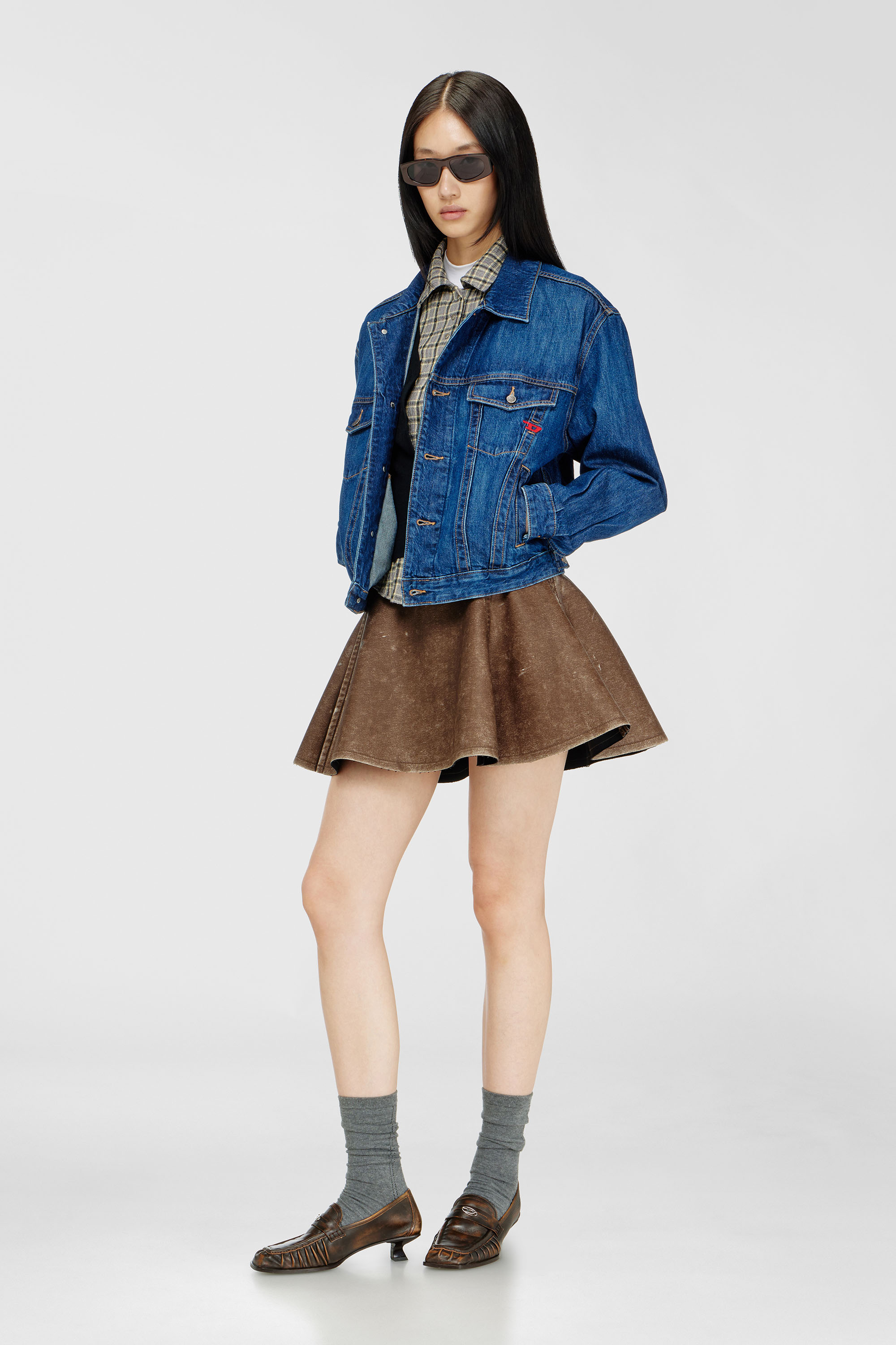 Diesel - D-RANGER, Herren Truckerjacke aus Denim in Mittelblau - 1