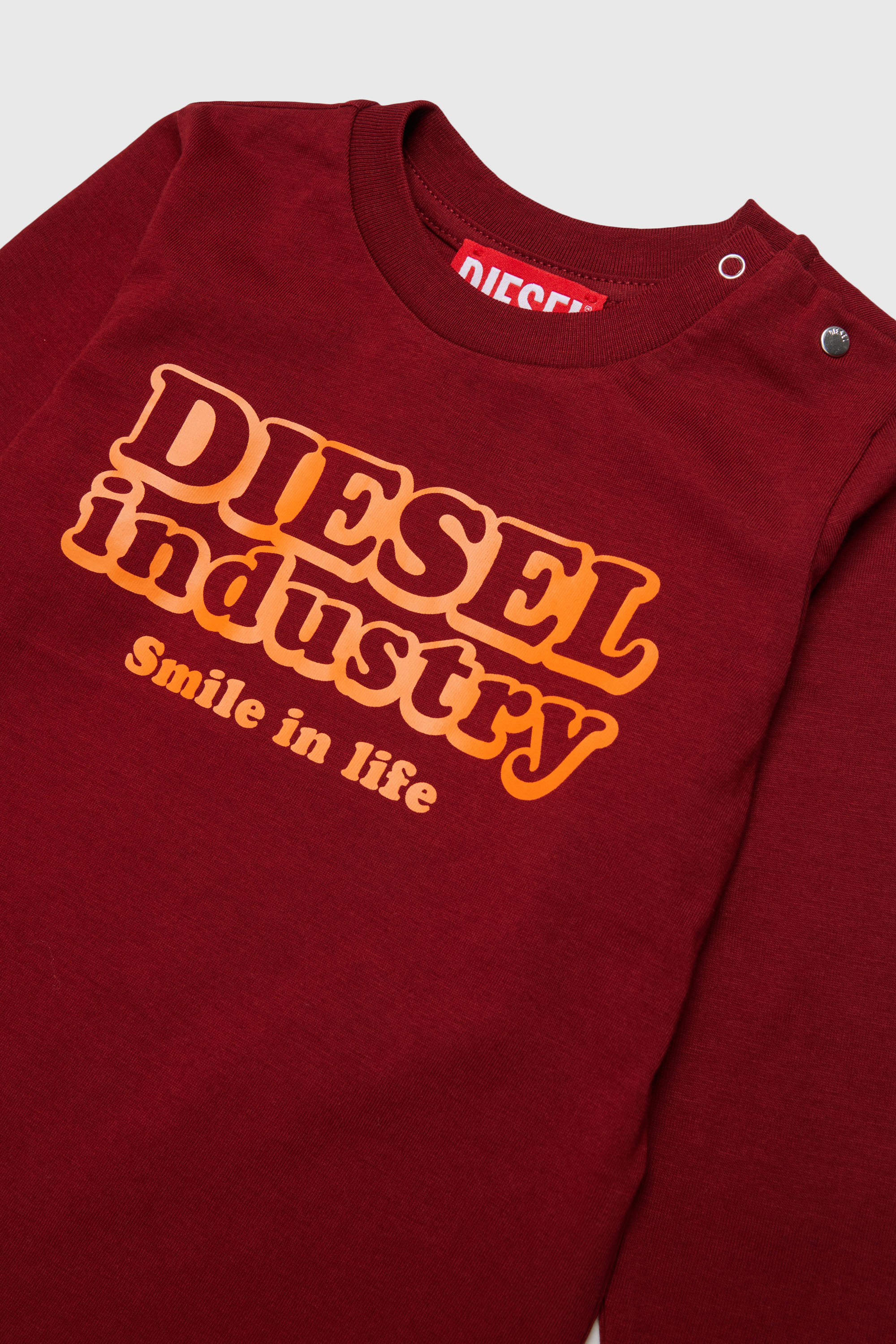 Diesel - TLODIMB, Herren Langarm-T-Shirt mit Diesel Industry Print in Rot - 3