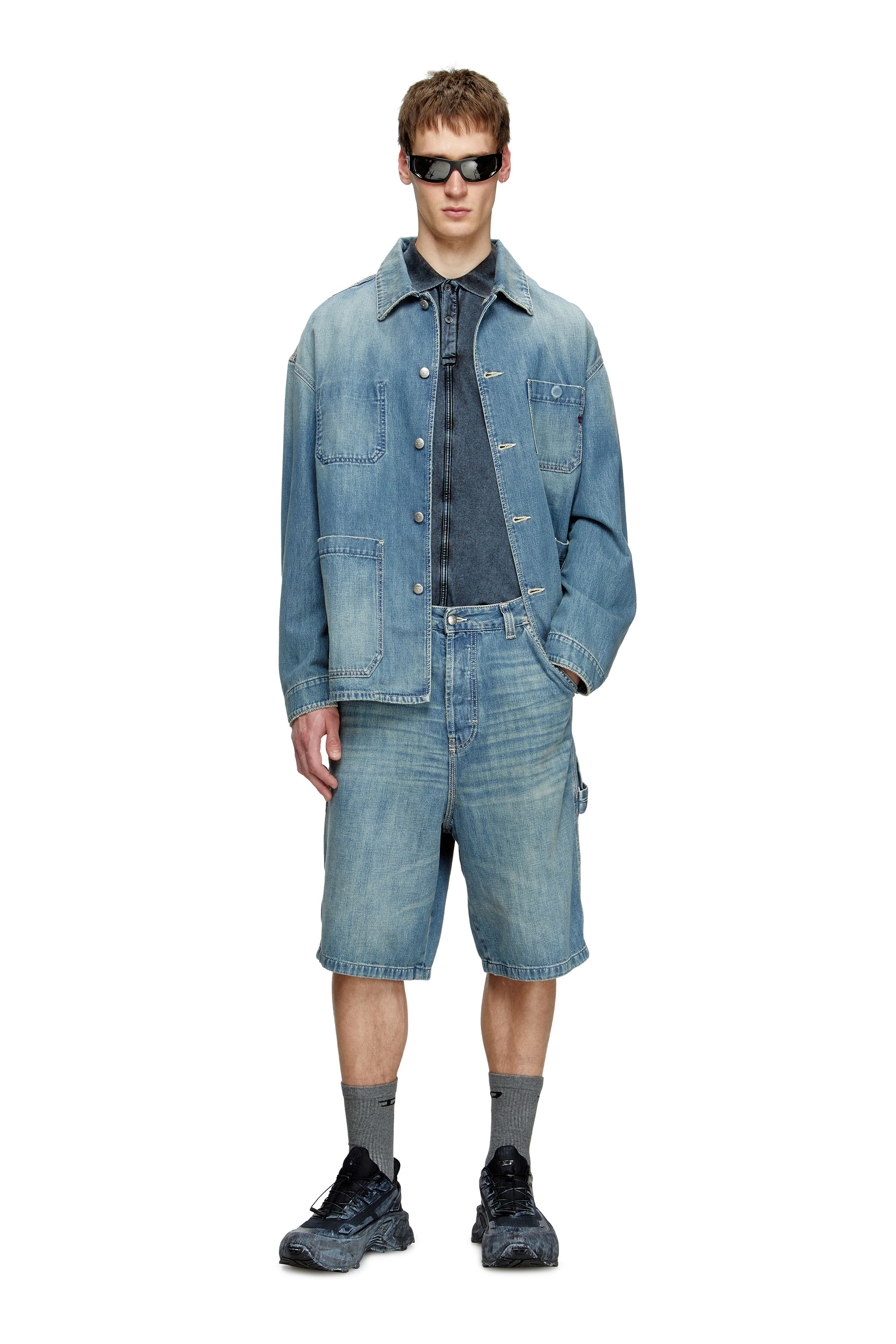 Diesel - D-LIVERY-W-SHORT, Herren Utility-Shorts aus Denim in Hellblau - 2