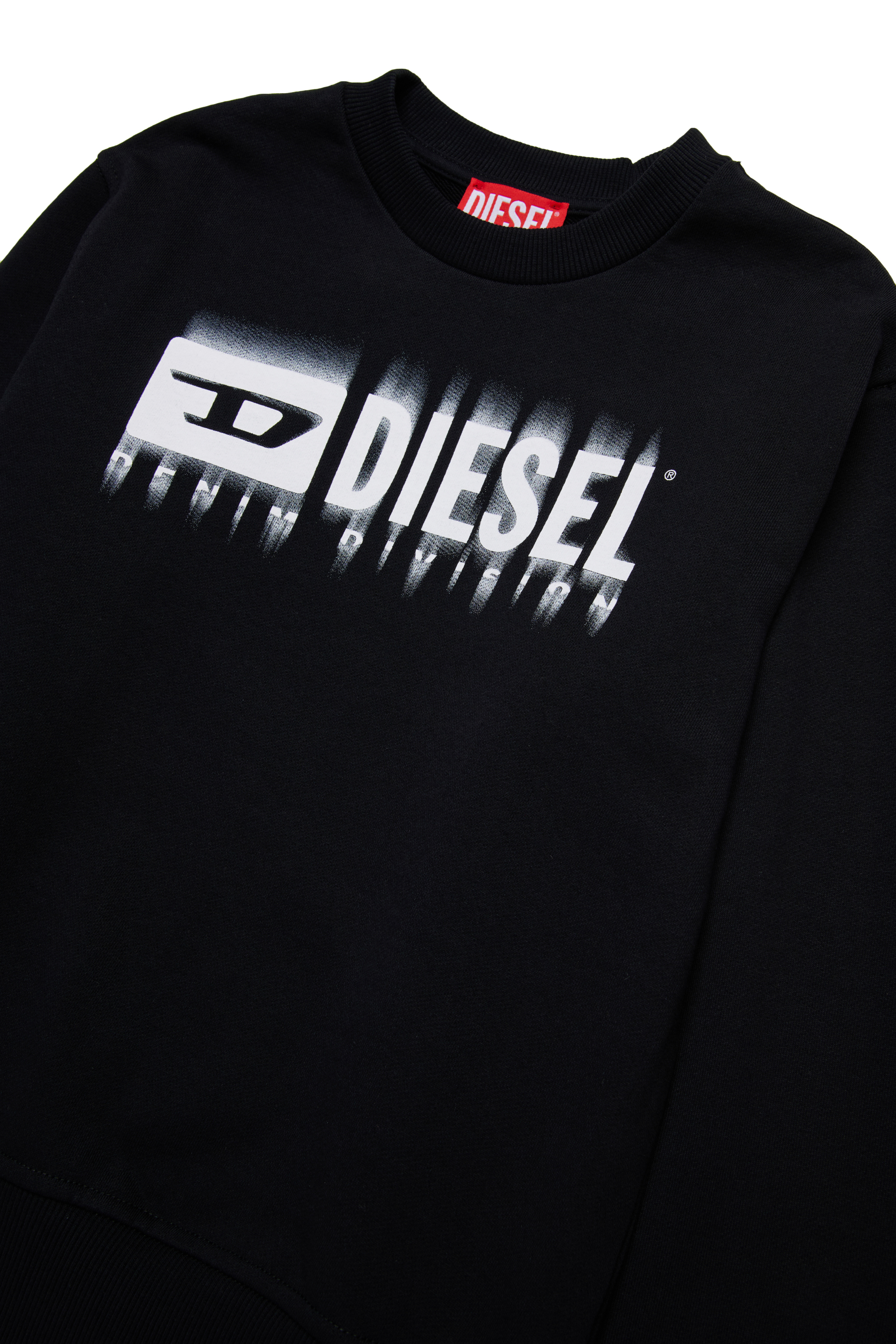 Diesel - SGINNL8 OVER, Herren Sweatshirt mit verschmiertem Logo in Schwarz - 3