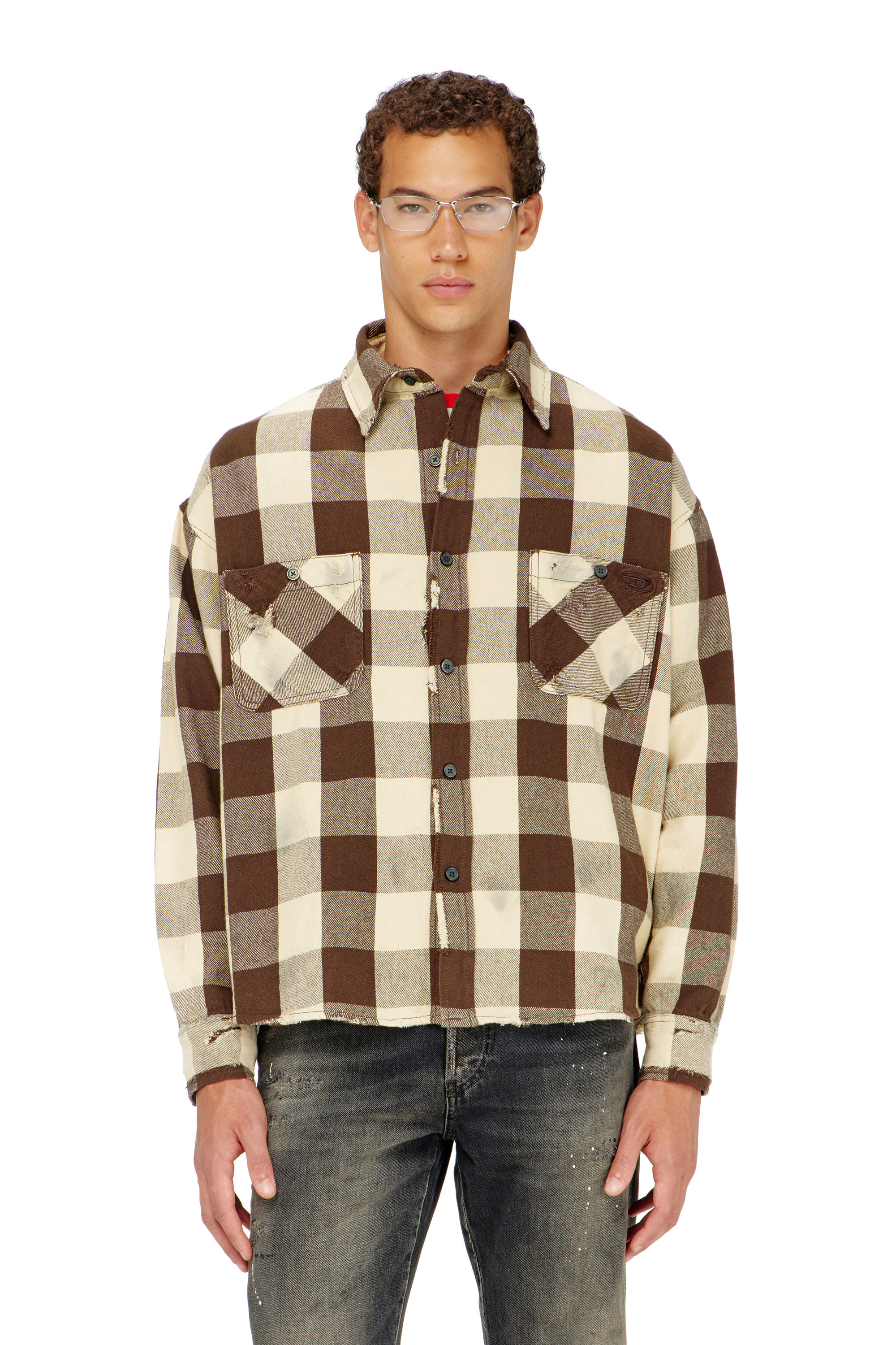 Diesel - S-DRUM, Herren Karohemd mit distressed-Effekt in null - 3