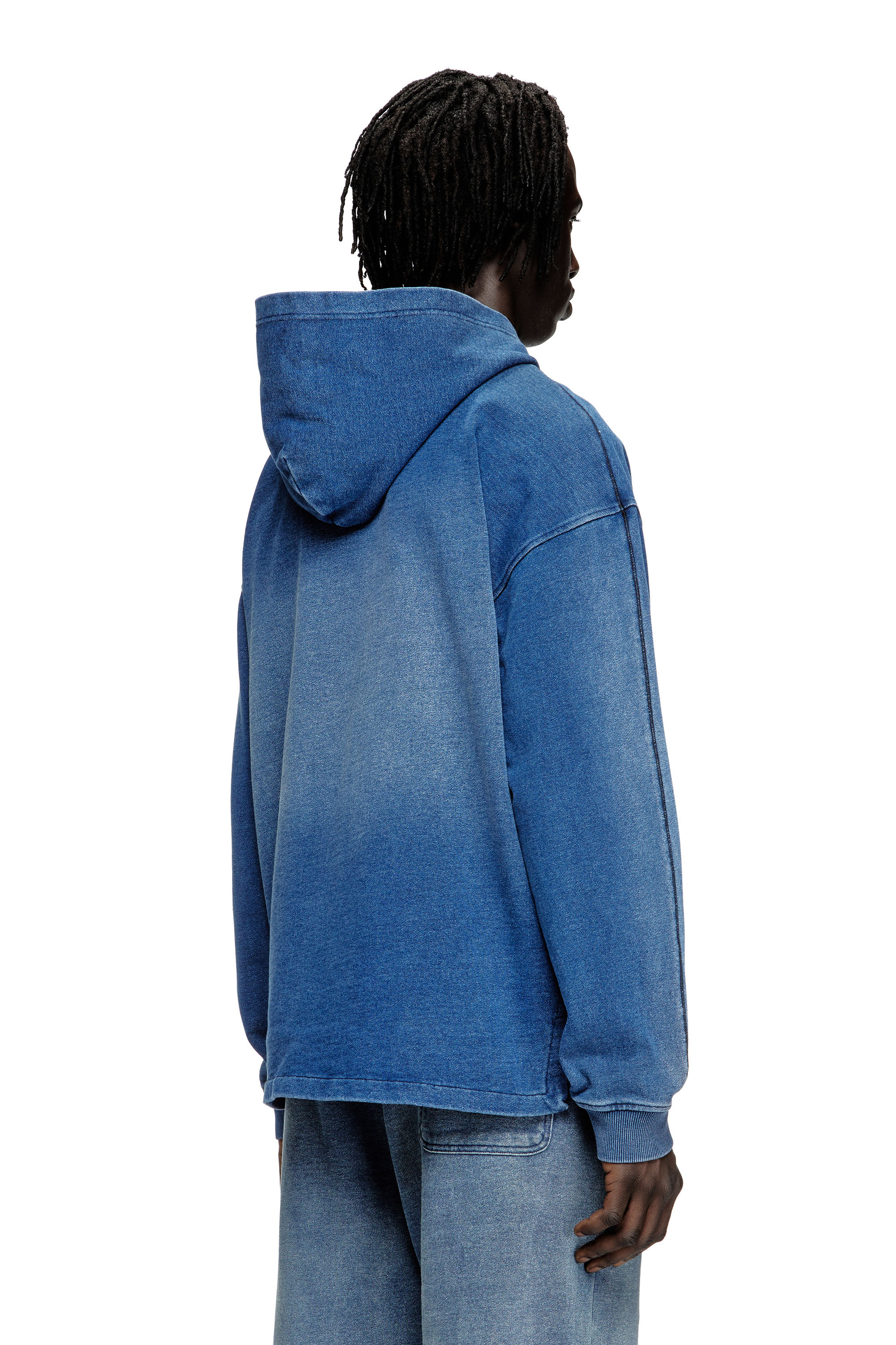 Diesel - S-BLAXT-HOOD-ZIP-NEW, Herren Kapuzenpullover aus Jersey im Denim-Look in null - 4