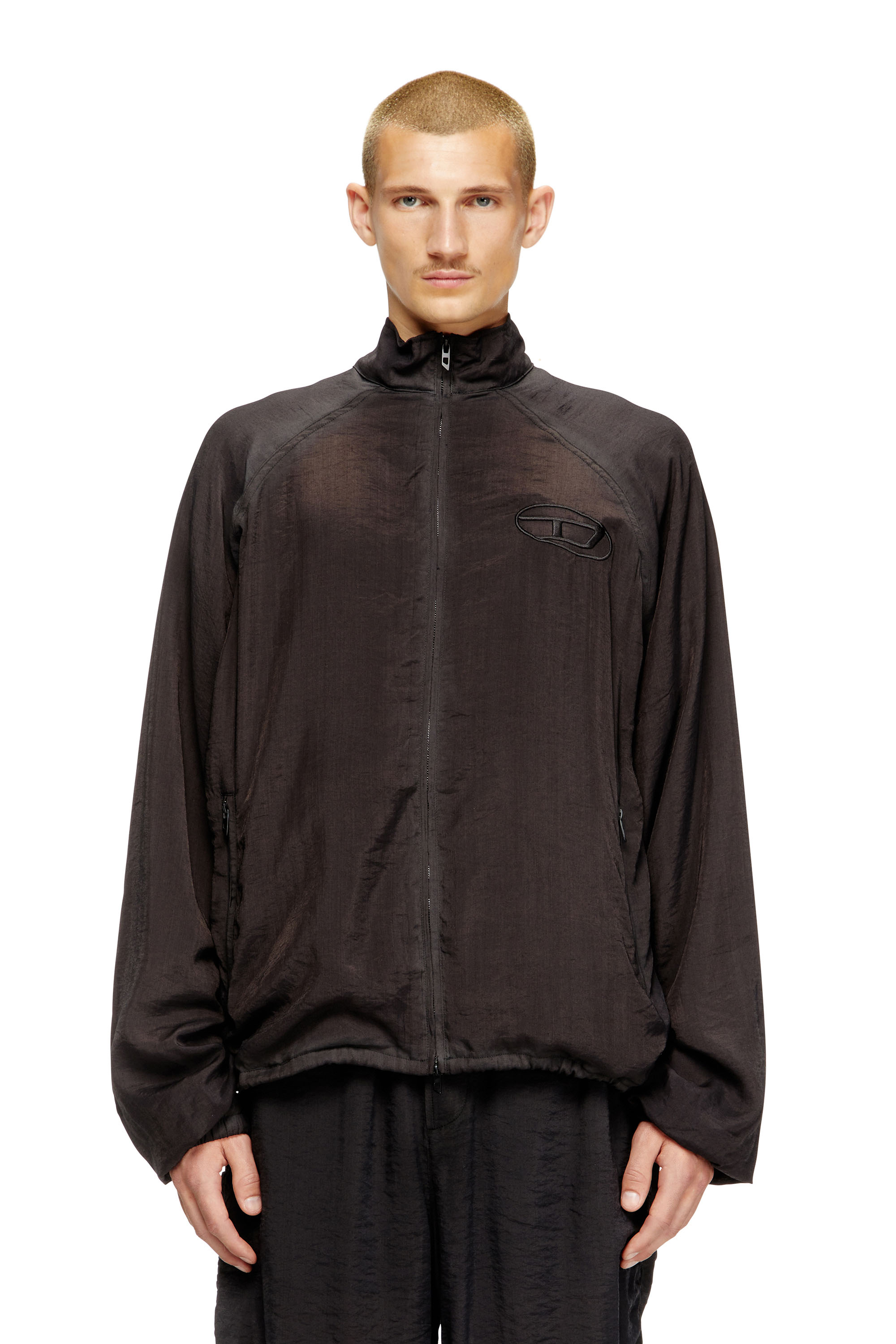 Diesel - J-HENRI-SOUVENIR, Herren Trackjacke im Souvenir-Stil mit Stickerei in Dunkelgrau - 1