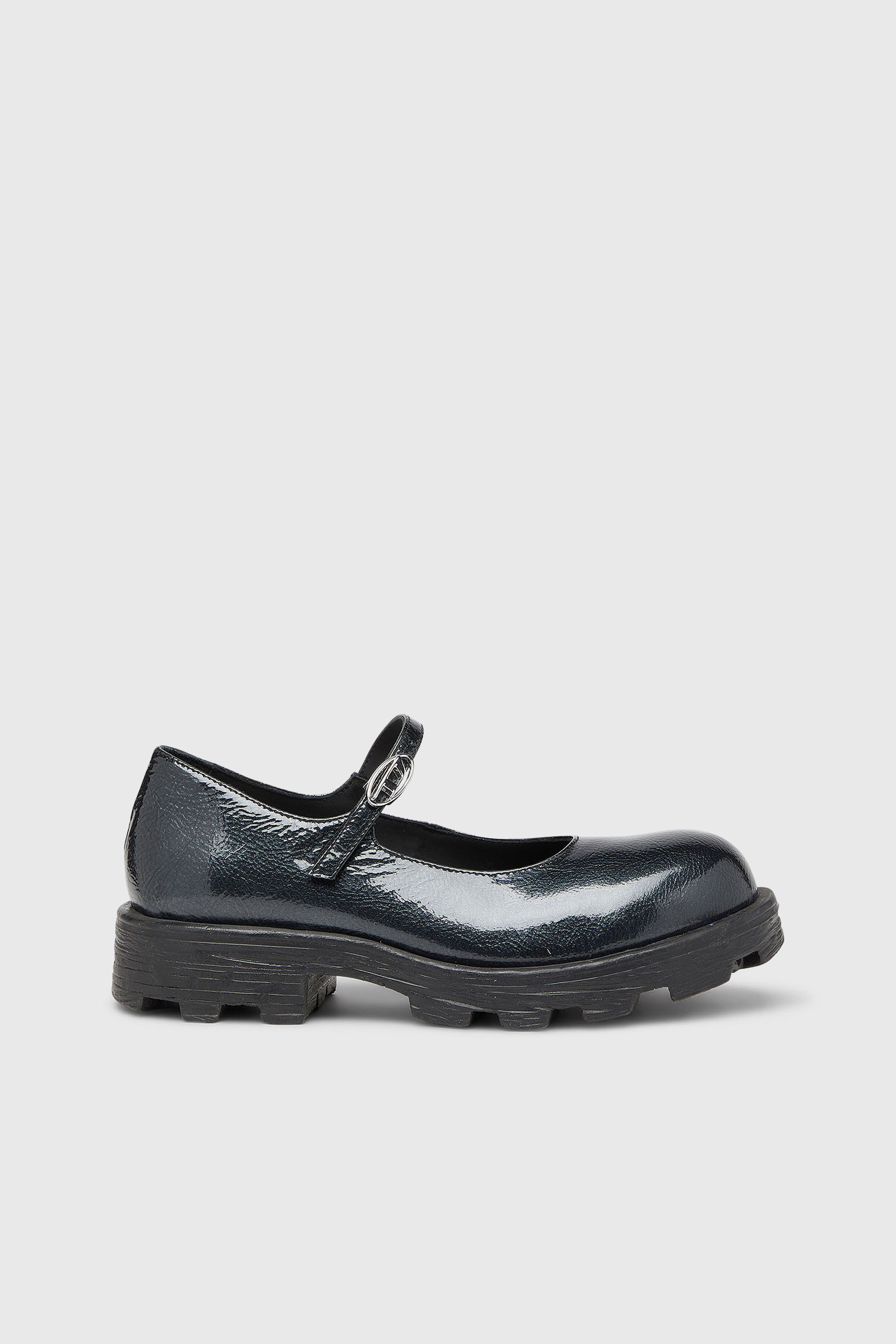 Diesel - D-HAMMER MARY JANE, Damen D-Hammer - Mary Jane mit Profilsohle aus Lackleder in Schwarz - 1