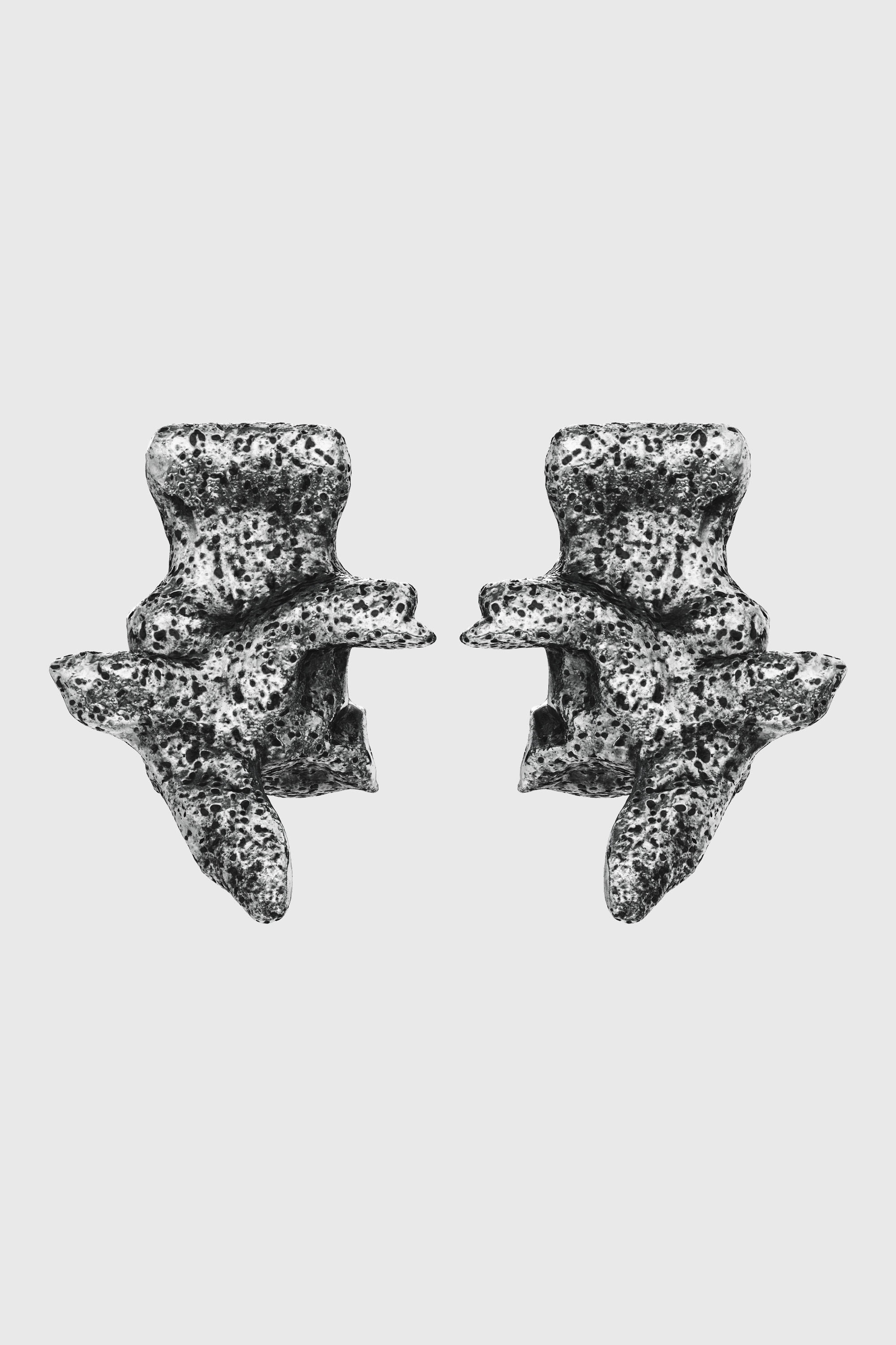 Diesel - DX1710040 JEWELLERY, Unisex Ohrstecker in silberfarben mit Nieten in Dunkelgrau - 1