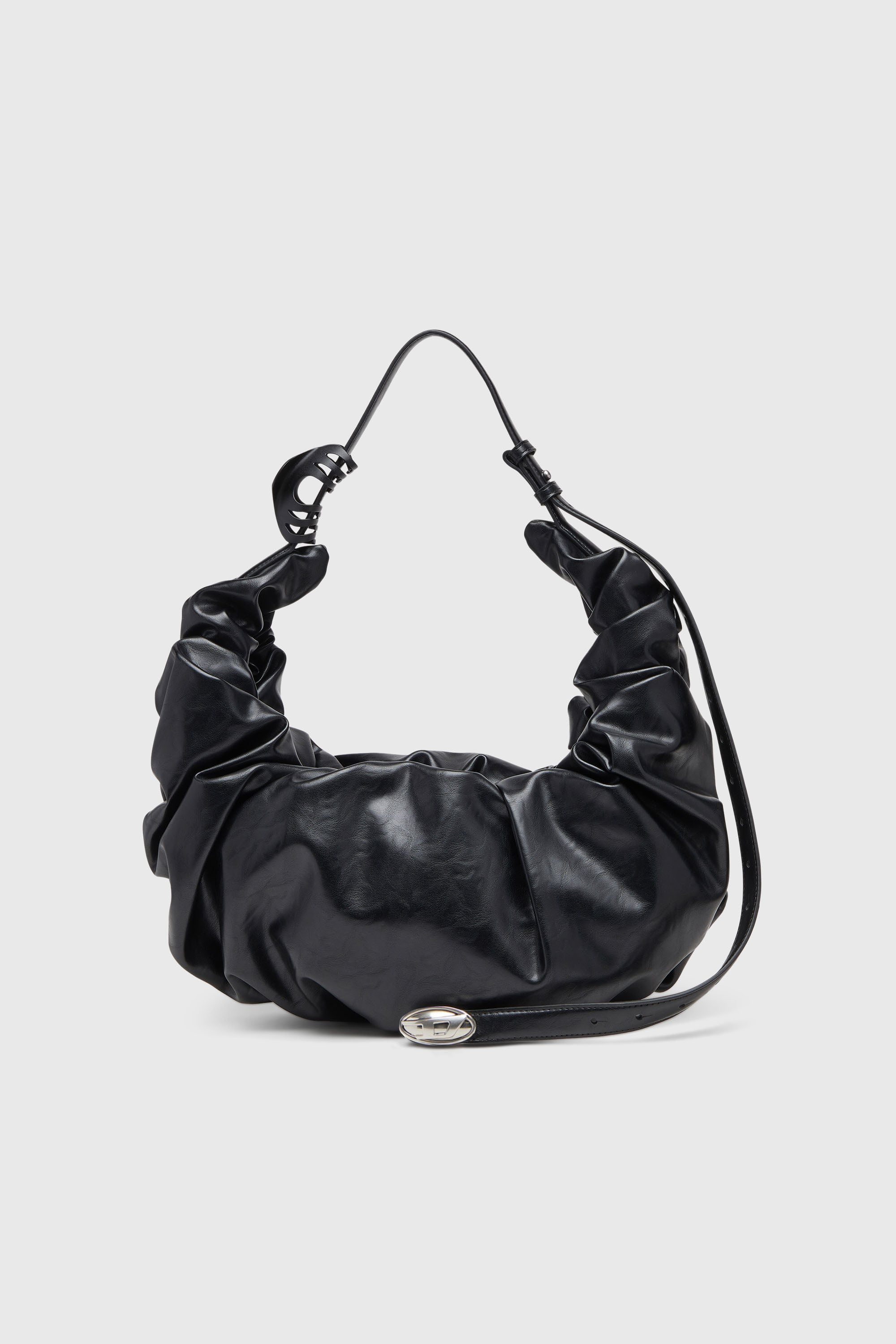 Diesel - GRAB-D HOBO L, Damen Grab-D-Gro&szlig;e zerknitterte Hobo-Tasche in Schwarz - 1