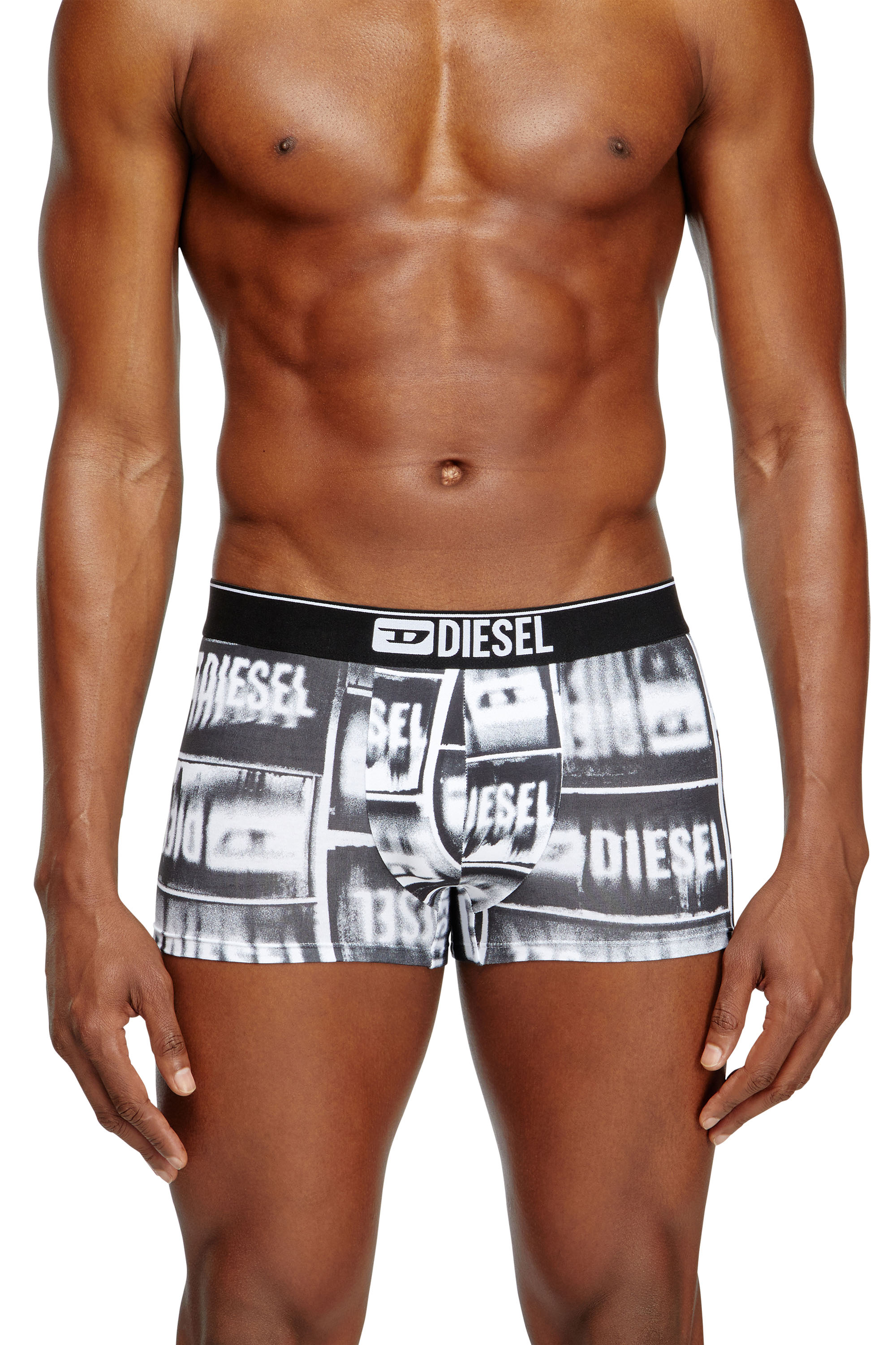 Diesel - DAMIEN-D-BOX-3PACK, Herren Retropants aus Stretch-Baumwolle im Dreierpack in Weiss/Schwarz - 3