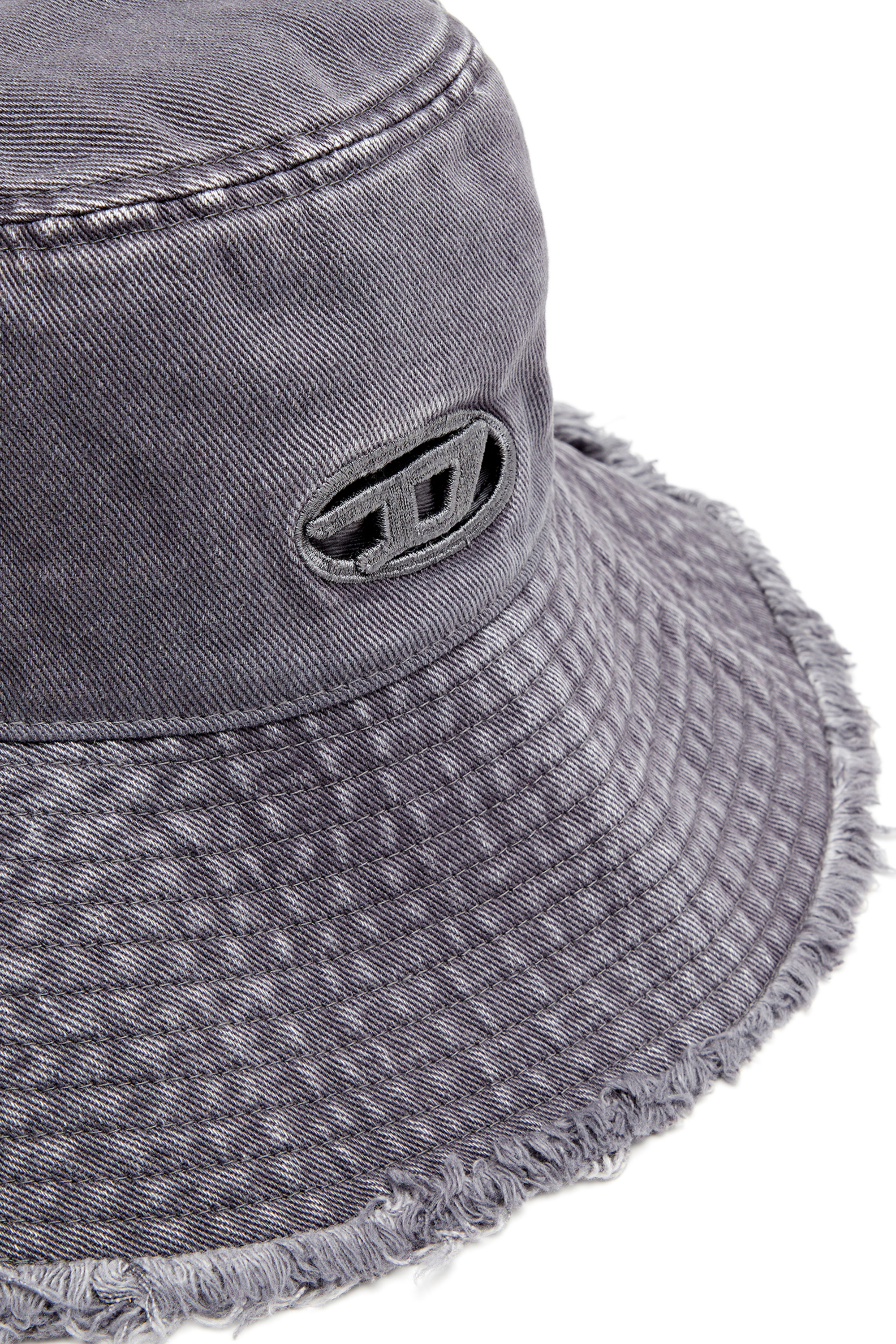 Diesel - C-BUCKET-UTLT, Damen Fischerhut mit ausgeschnittenem, gesticktem Logo in Grau - 3