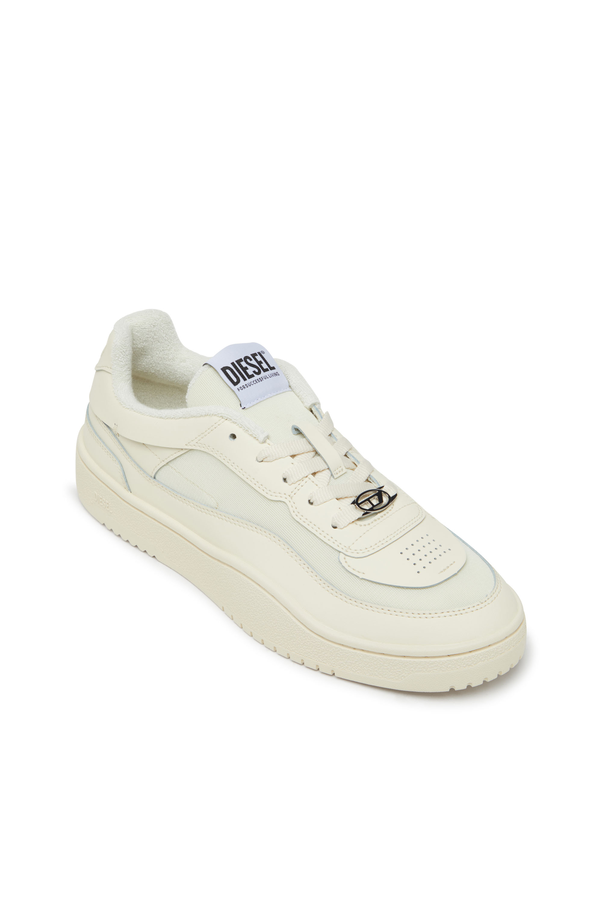 Diesel - S-OVAL SKATE LOW, Herren Sneakers aus Leder mit Einsatz aus Stoff in Beige - 6