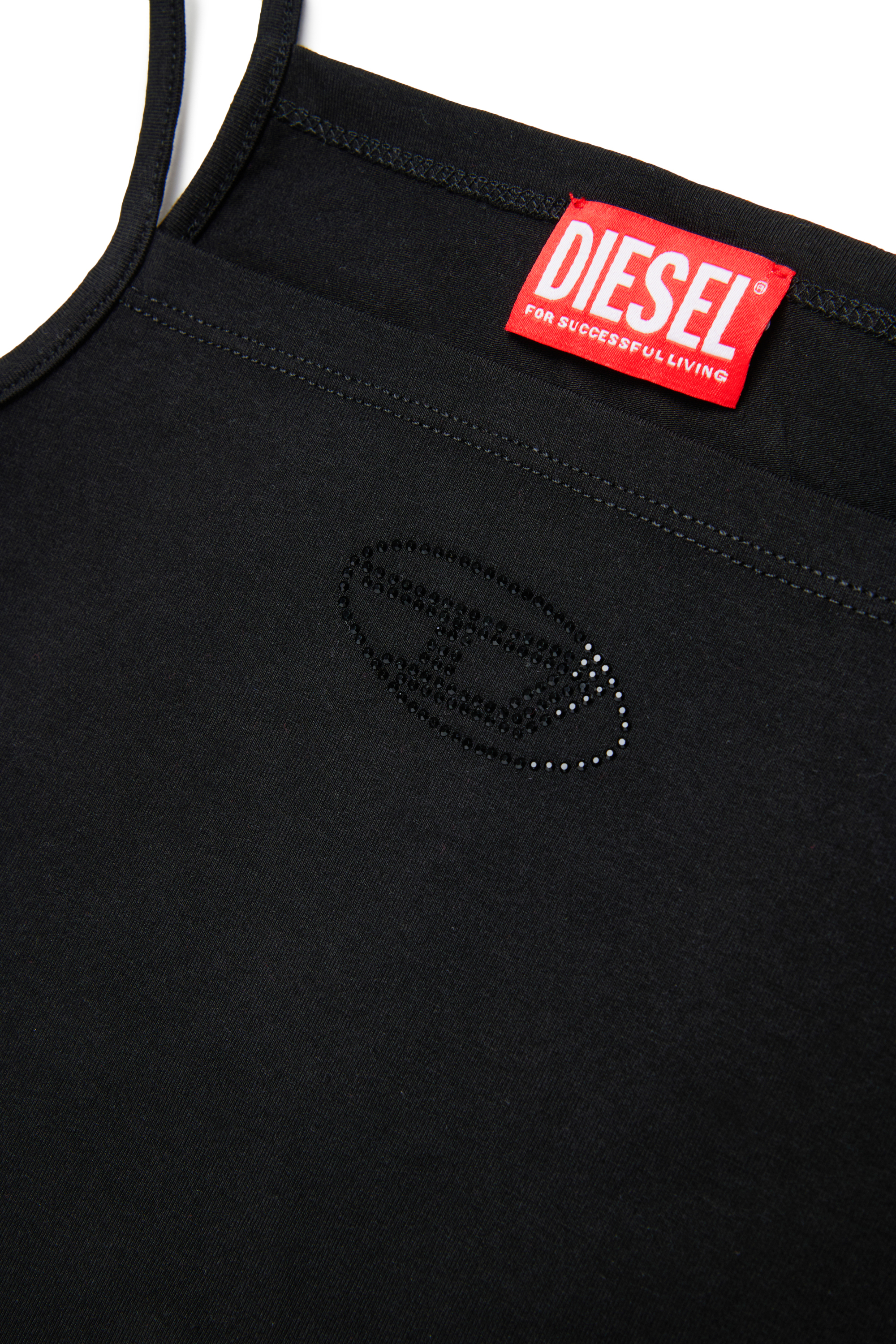 Diesel - TRIND, Damen Oberteil mit Oval D-Kristall-Logo in Schwarz - 4