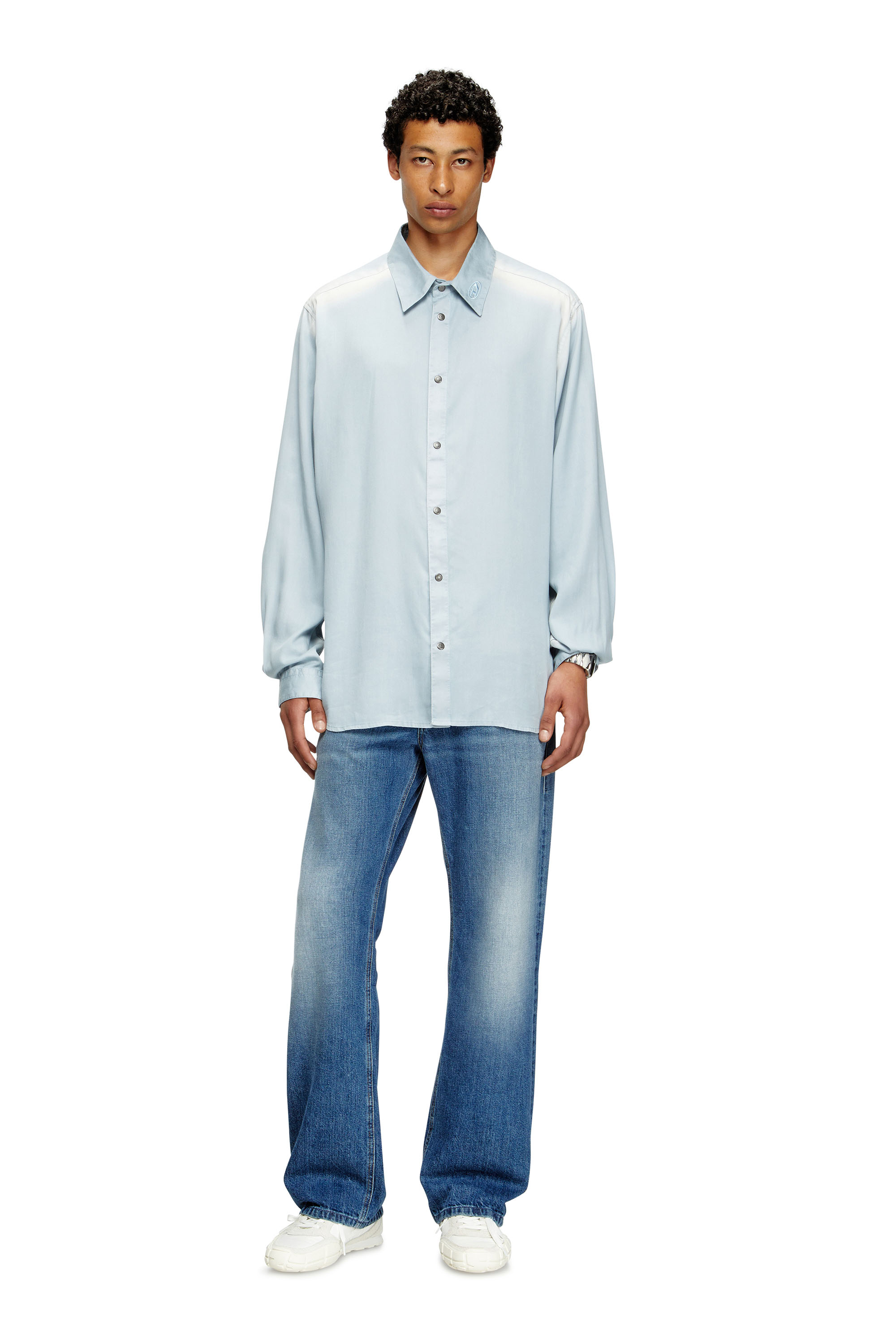 Diesel - S-SLANTE-D LOW, Herren S-Slante-D-Sneaker aus Wildleder und Leder mit D-Logo in Weiss/Grau - 2