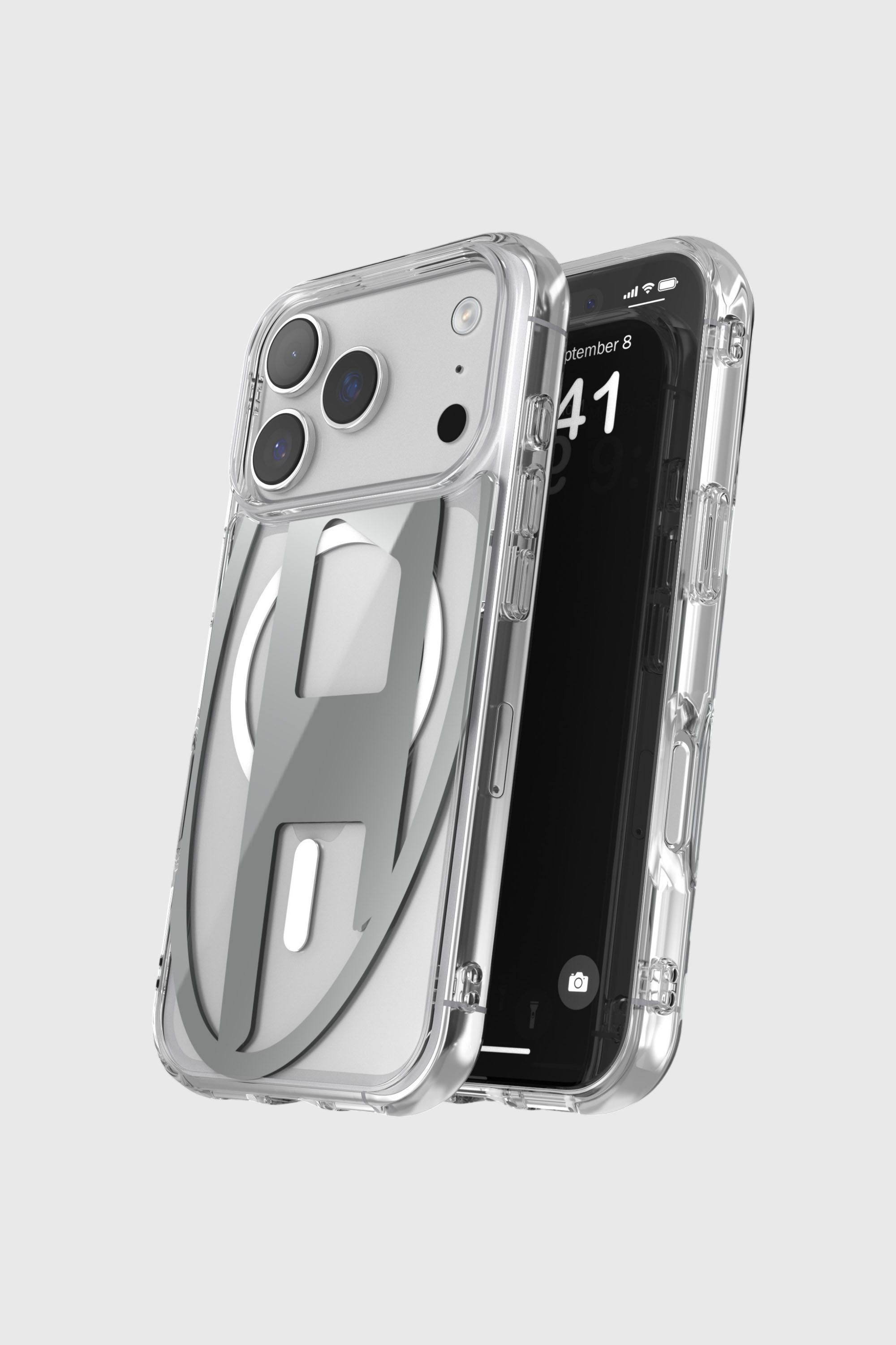 Diesel - 60413 AOP CASE, Unisex Oval D Metallic Case mit Magsafe f&uuml;r iPhone 17 Pro in Grau - 4