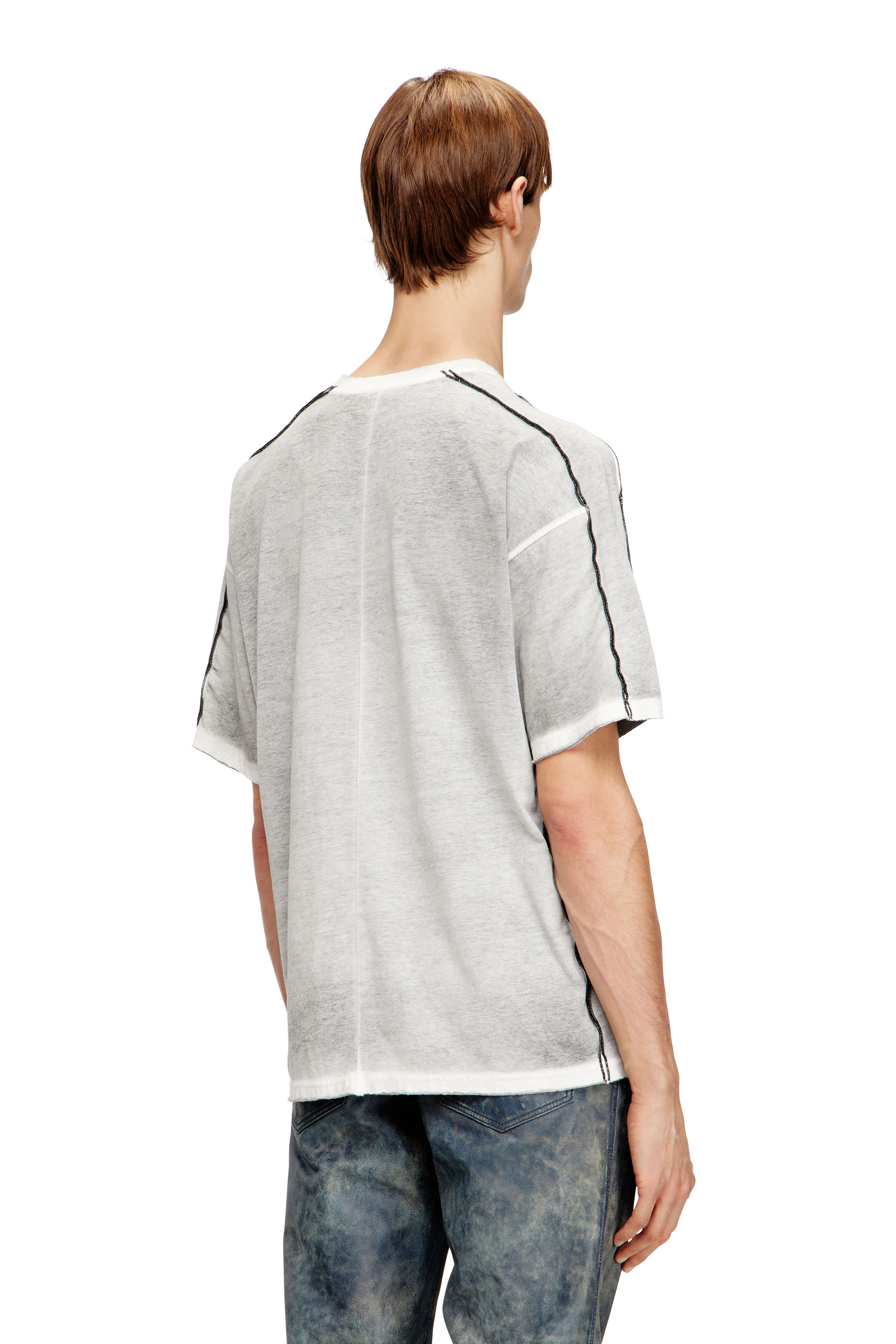 Diesel - T-RIVEN, Herren L&auml;ssiges Baumwoll-T-Shirt mit Farbspray in null - 4