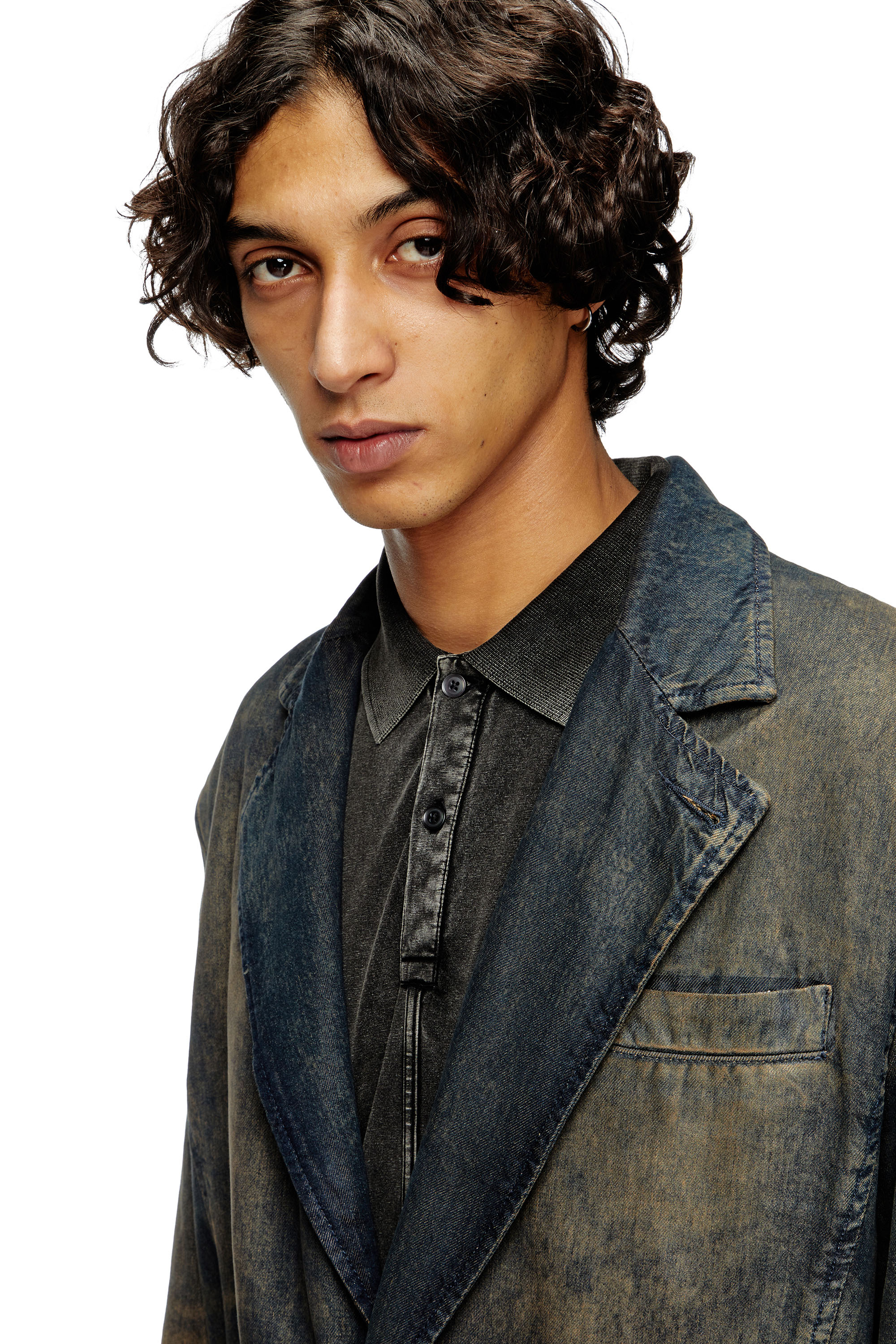 Diesel - D-REG-S, Unisex Blazer aus nuanciert fließendem Denim in Dunkelblau - 5