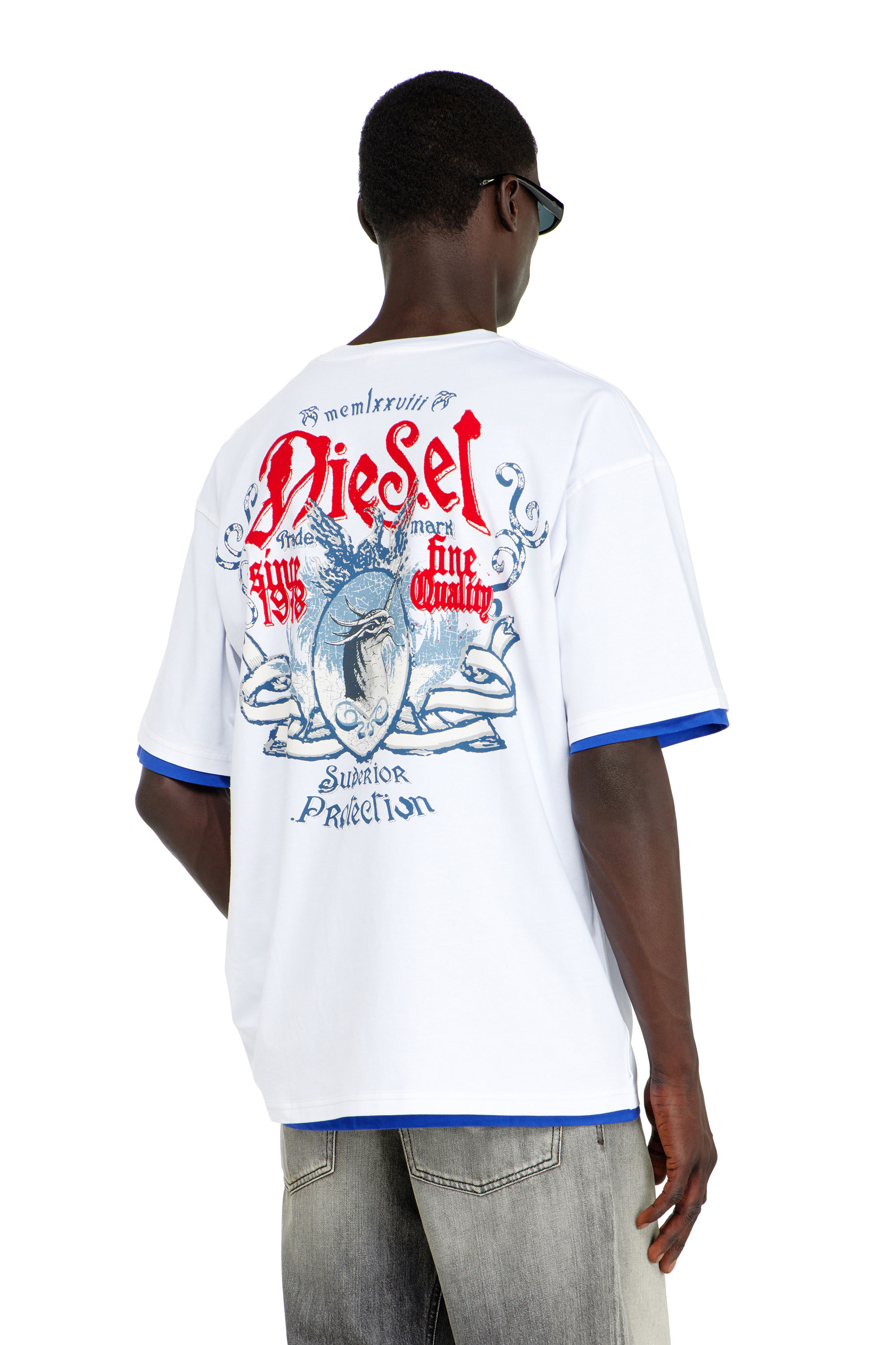 Diesel - T-BOXT-AA2, Herren Baumwoll-T-Shirt mit Flock-Print in null - 4