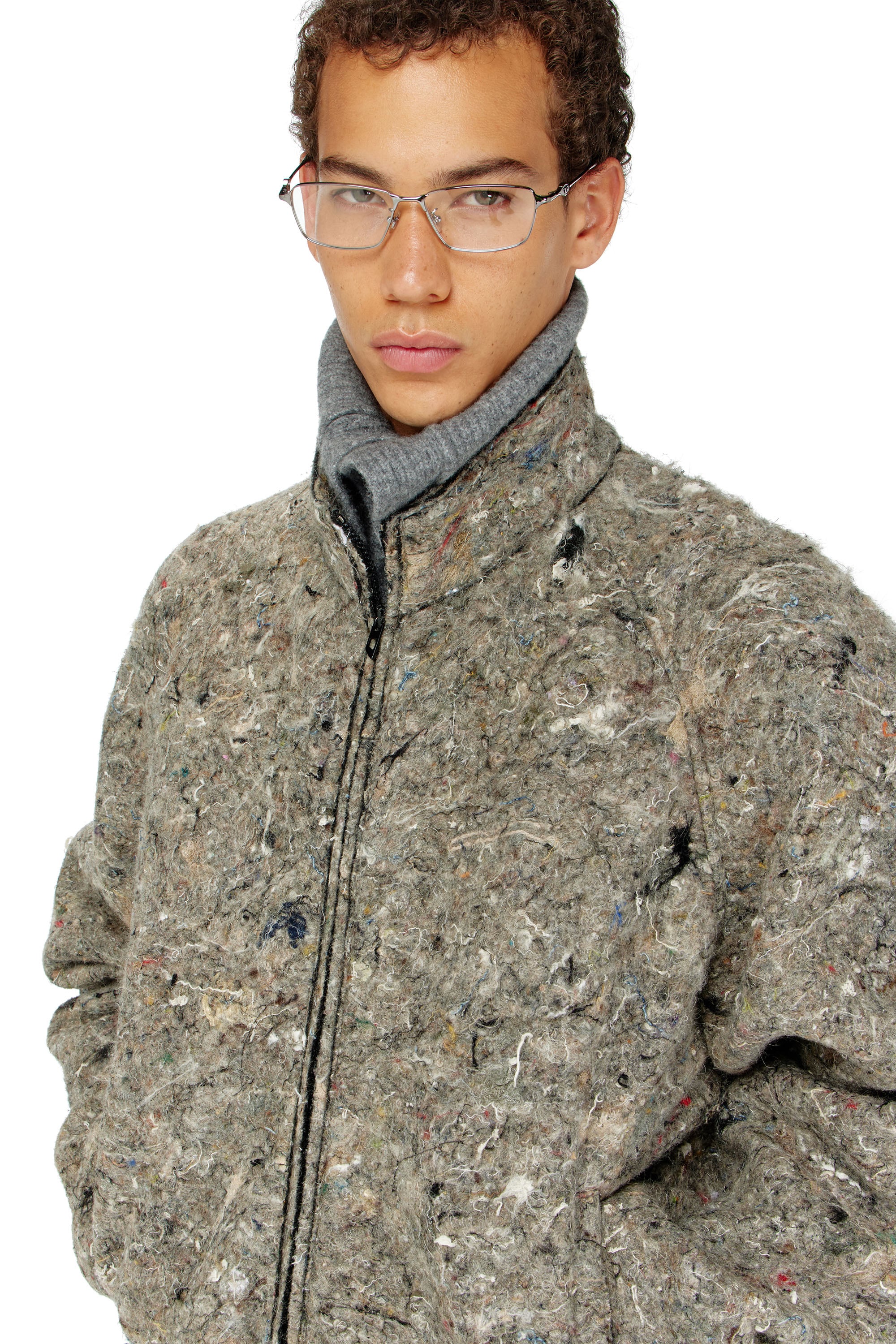 Diesel - J-DISTEM, Herren Upcycled Filzjacke in null - 4